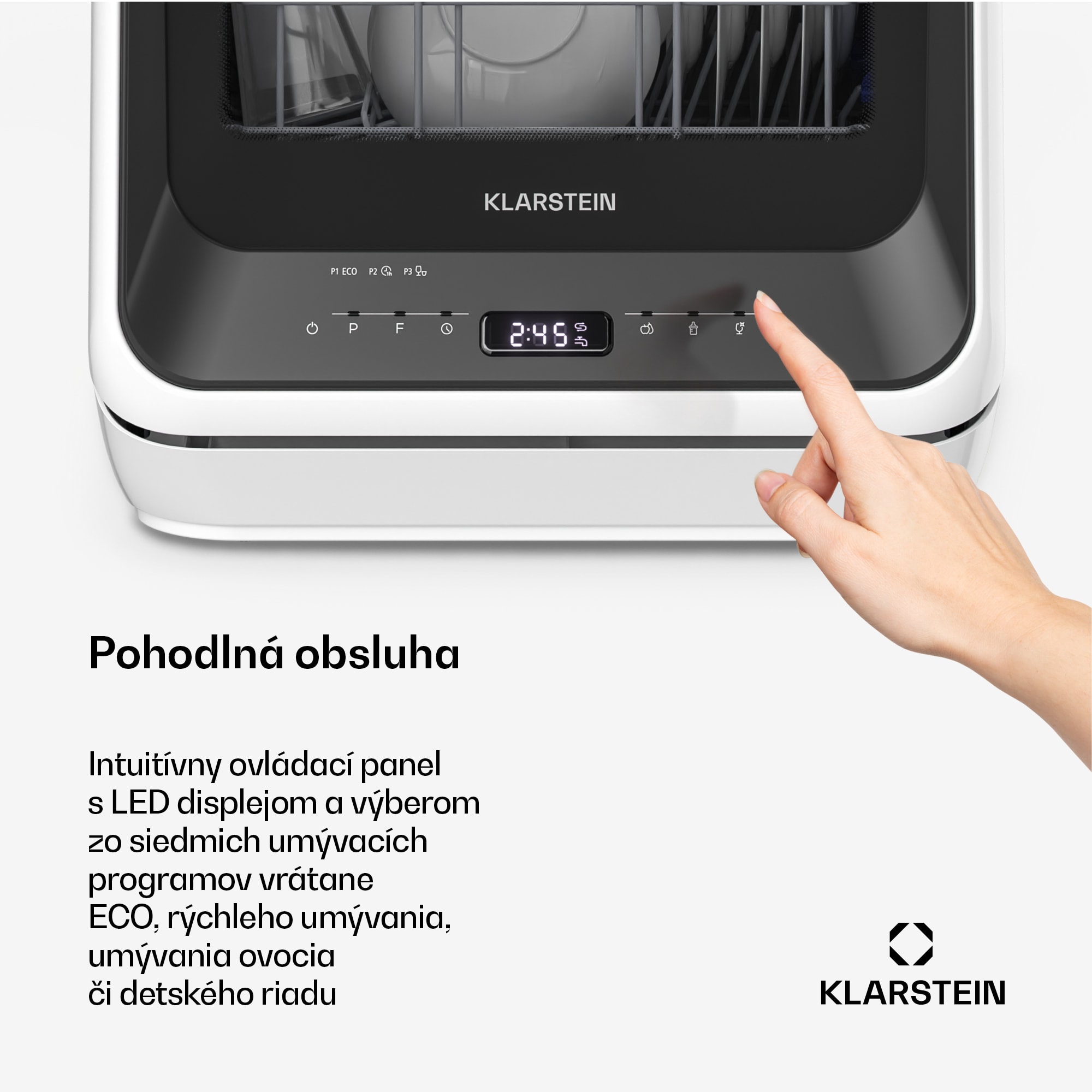 Klarstein Amazonia, Mini umývačka riadu, Kompaktná, 7 programov, Prenosná – Obrázok 4