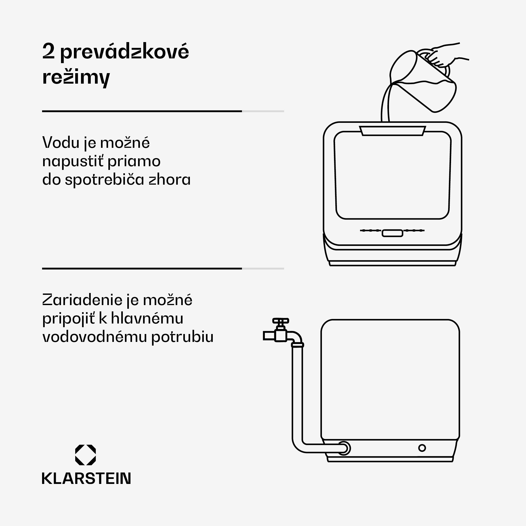 Klarstein Amazonia, Mini umývačka riadu, Kompaktná, 7 programov, Prenosná – Obrázok 5