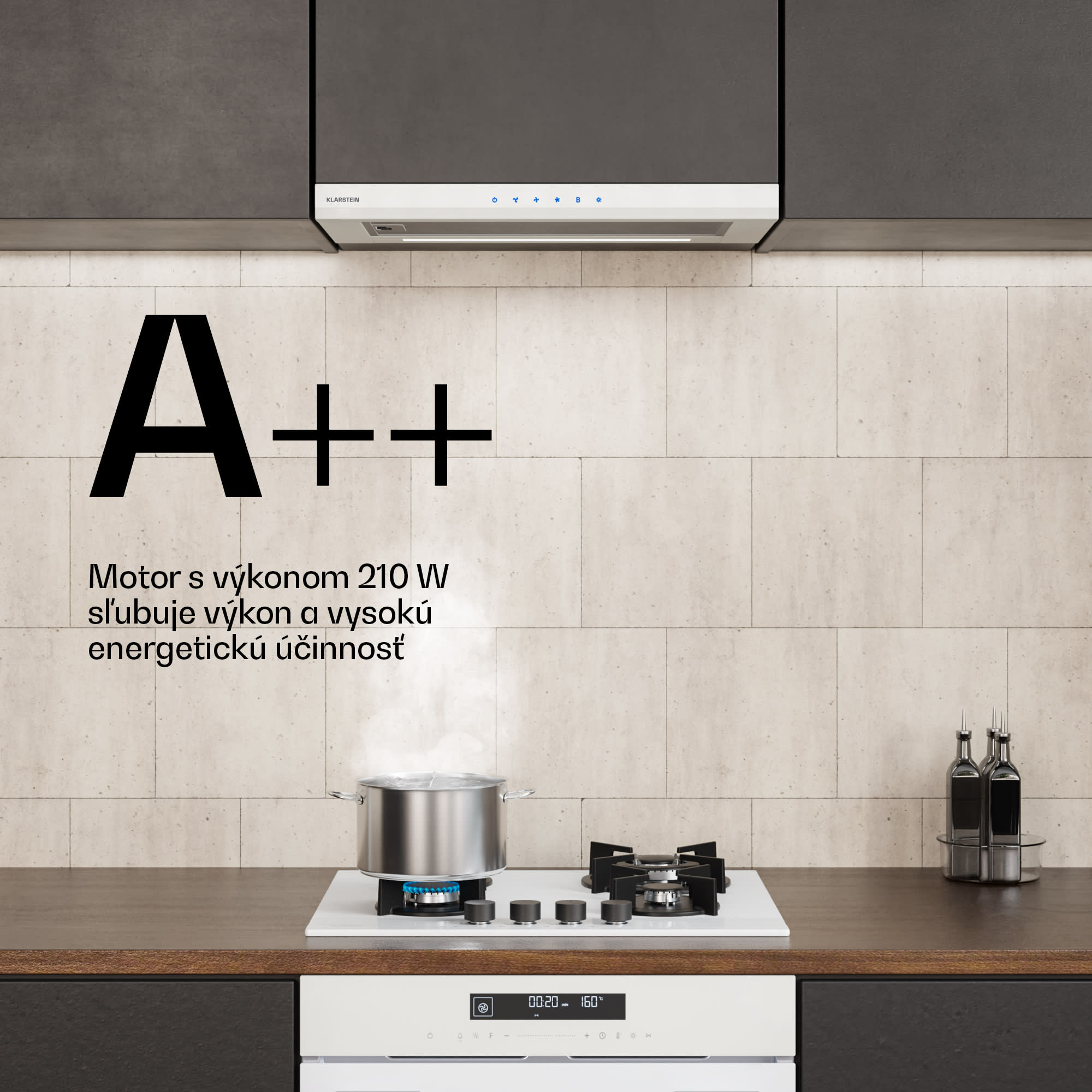 Klarstein Velaire výsuvný digestor 60 cm, Elegantný, minimalistický, výkonný, EEC A++, 896 m³/h – Obrázok 5