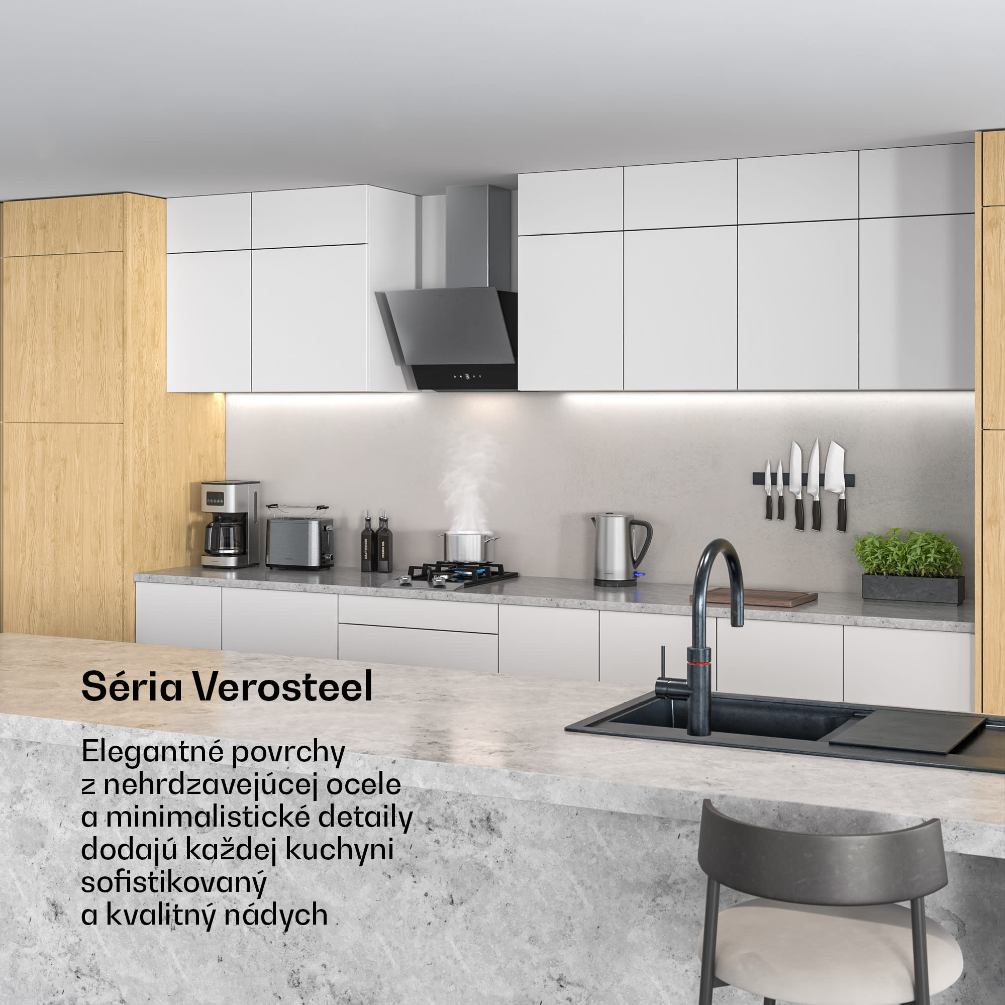 Klarstein Verosteel digestor, Elegantný, minimalistický, výkonný, Energetická trieda A, 624 m³/h, 45 cm – Obrázok 2