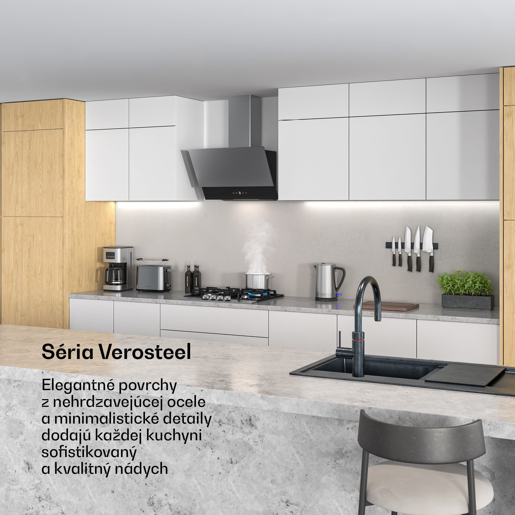 Klarstein Verosteel digestor, Elegantný, minimalistický, výkonný, Energetická trieda A, 624 m³/h, 60 cm – Obrázok 2
