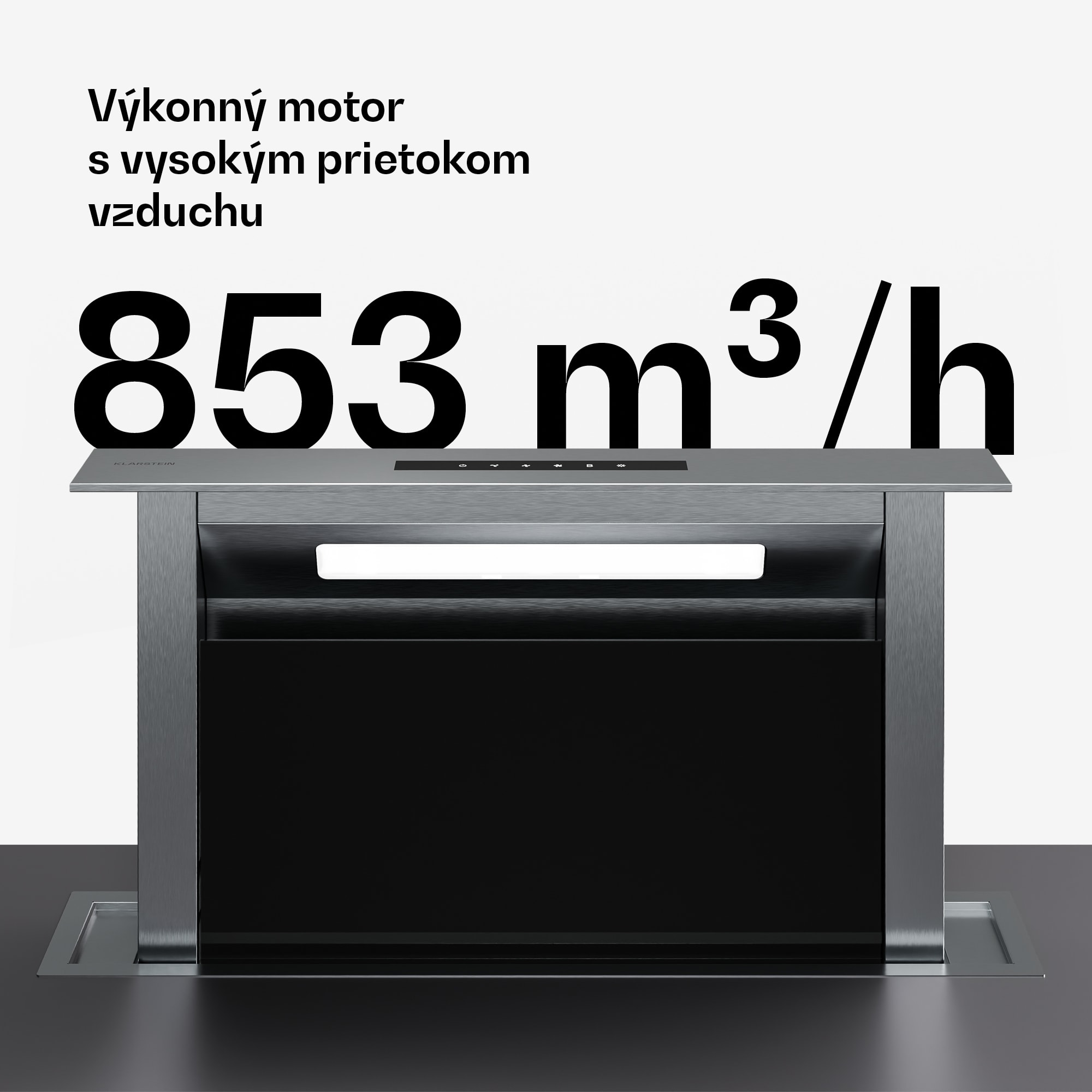 Klarstein Verosteel vstavaný digestor, Minimalistický, výkonný, EEC A++, 853,3 m³/h, 60 cm – Obrázok 4