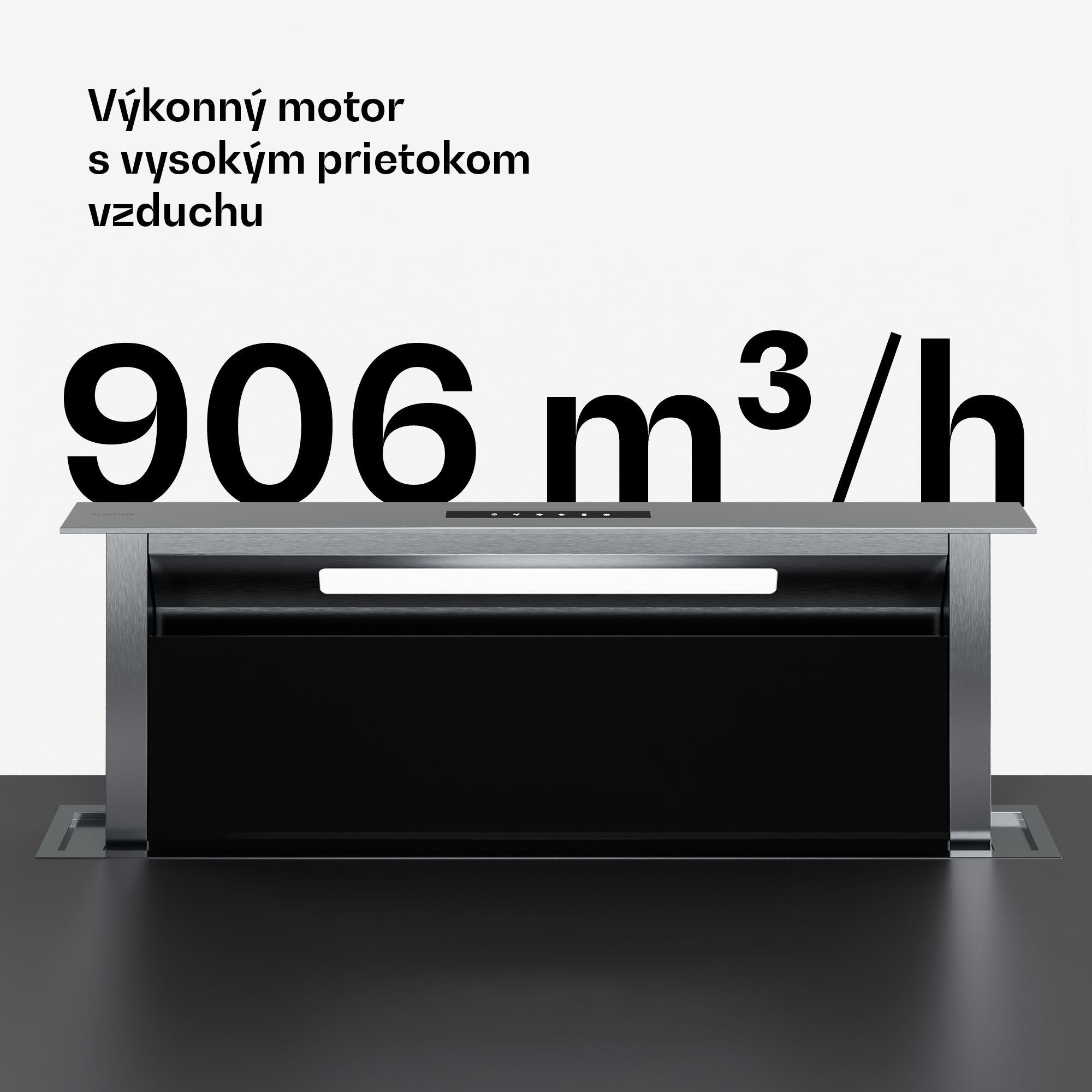 Klarstein Verosteel vstavaný digestor, Minimalistický, výkonný, EEC A++, 906,2 m³/h, 90 cm – Obrázok 4