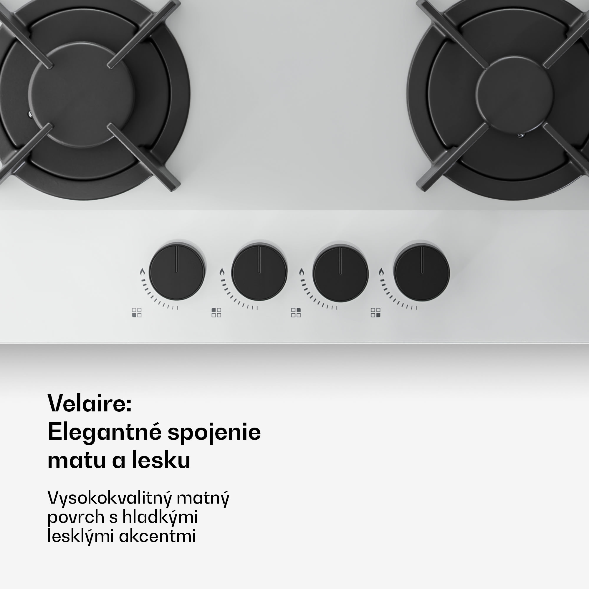 Klarstein Plynová varná doska Velaire, 4-platnička s elektrickým zapaľovaním, kompatibilná so zemným plynom a LPG, 8000W, 60cm – Obrázok 4