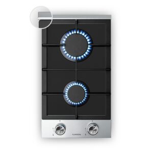 Klarstein Verosteel plynová varná doska, 2-zónová, elektrické zapaľovanie, kompatibilná s zemným plynom a LPG, 4200 W, 30cm