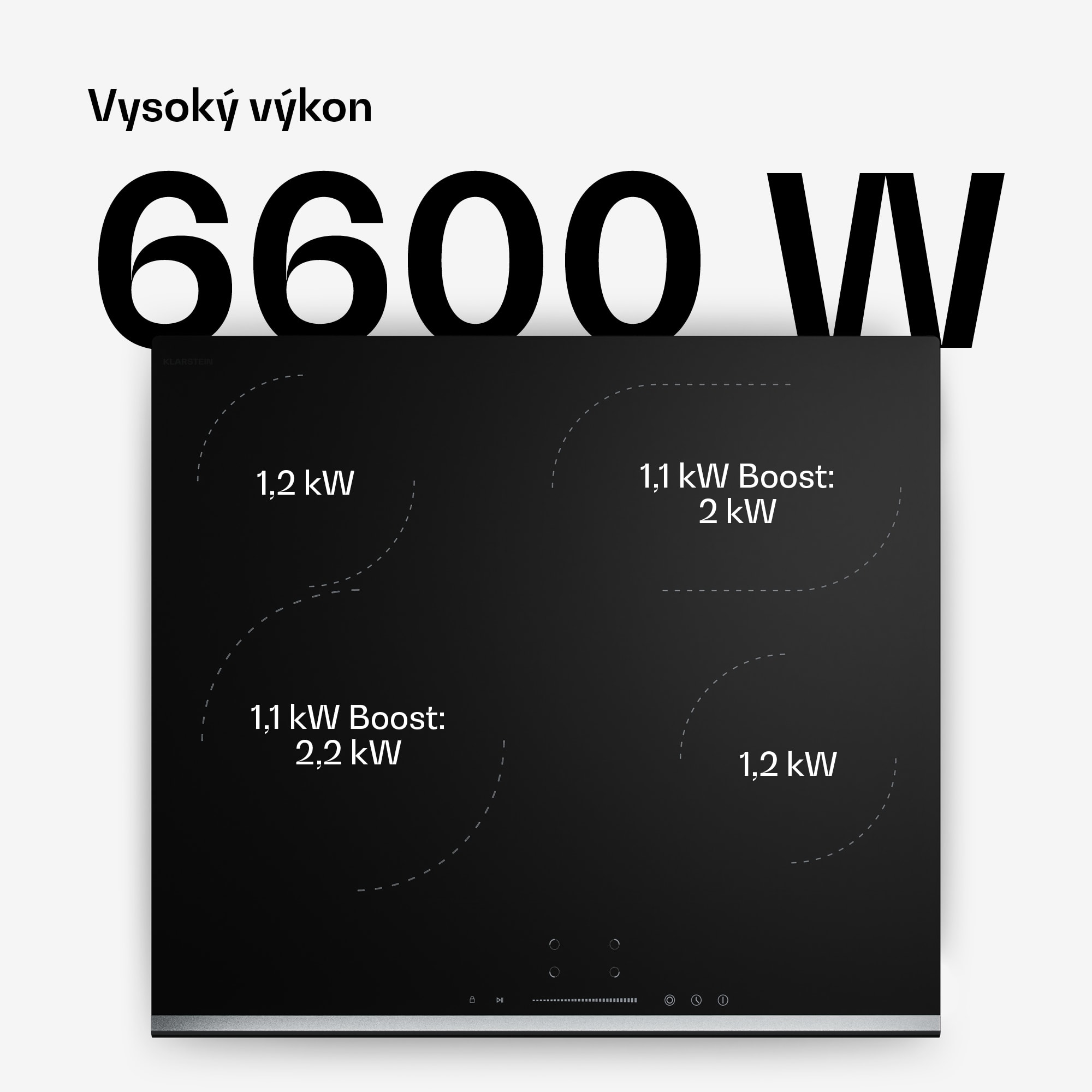 Klarstein Verosteel sklokeramická varná doska | 4 zóny | Minimalistická, Výkonná | 6600 W | 60 cm – Obrázok 3