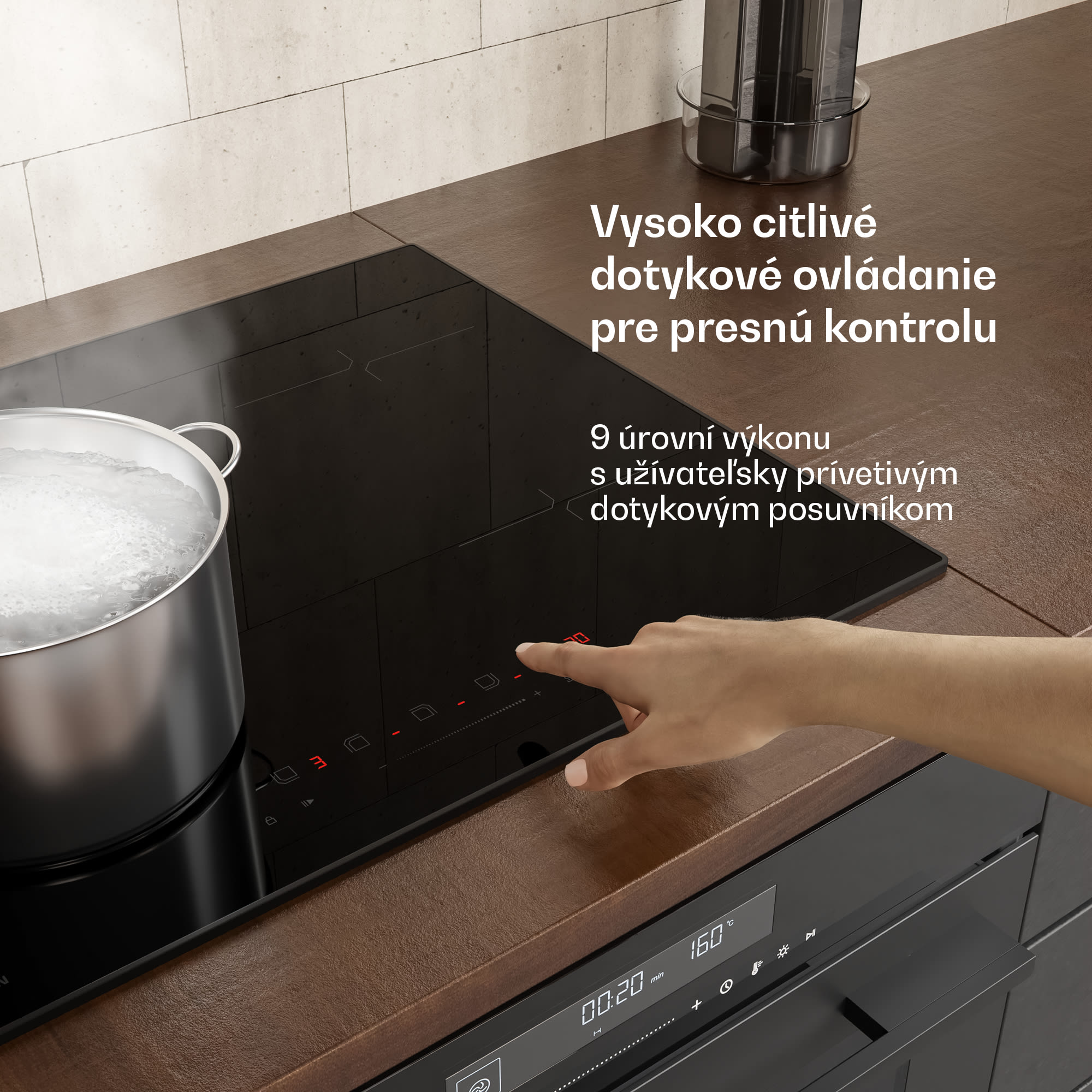 Klarstein Velaire indukčná varná doska, elegantná, minimalistická, výkonná, 4 varné zóny, 7000 W, 60 cm – Obrázok 5