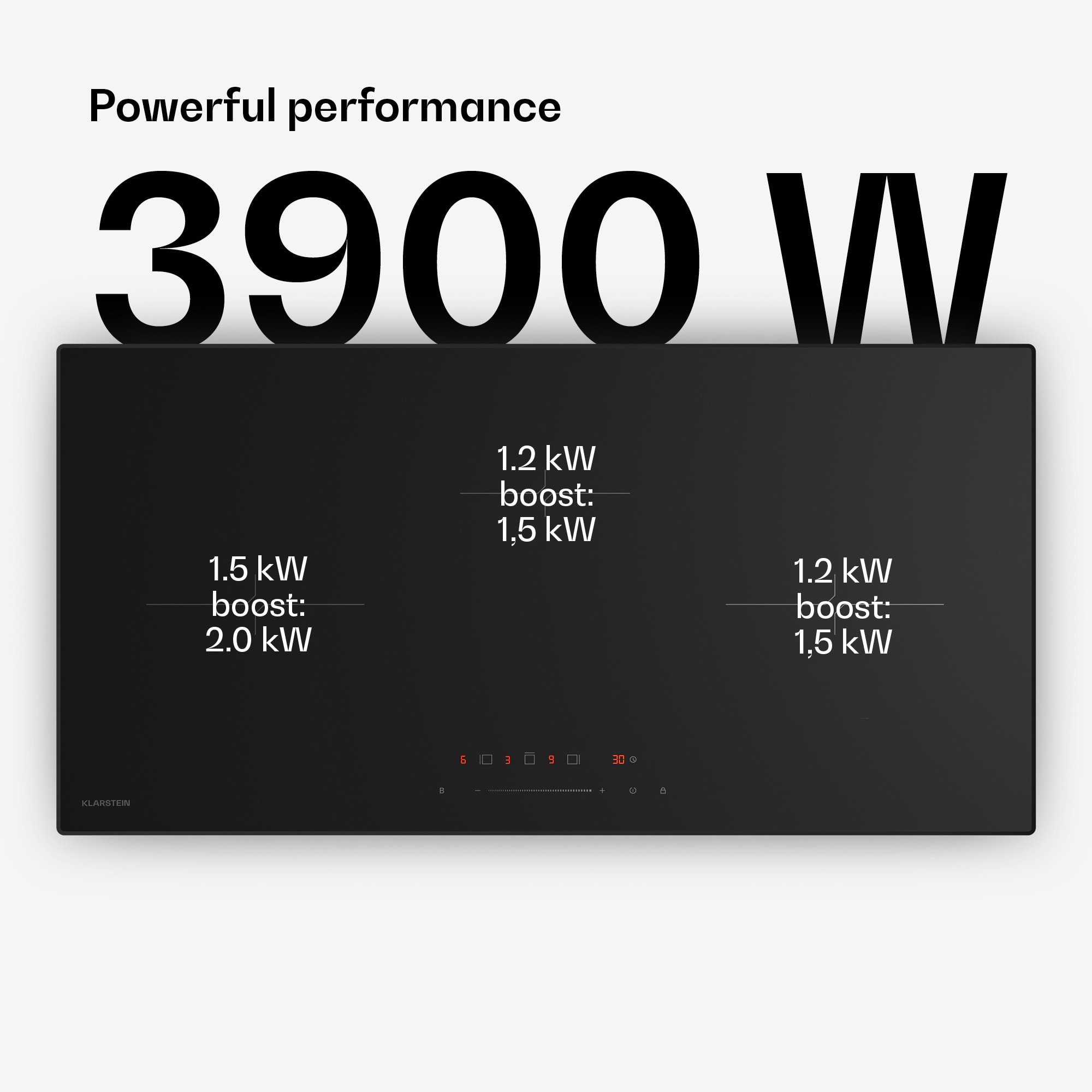 Klarstein Velaire úzka indukčná varná doska, elegantná, minimalistická, výkonná, 3 varné zóny, 5500 W, 80 cm – Obrázok 3