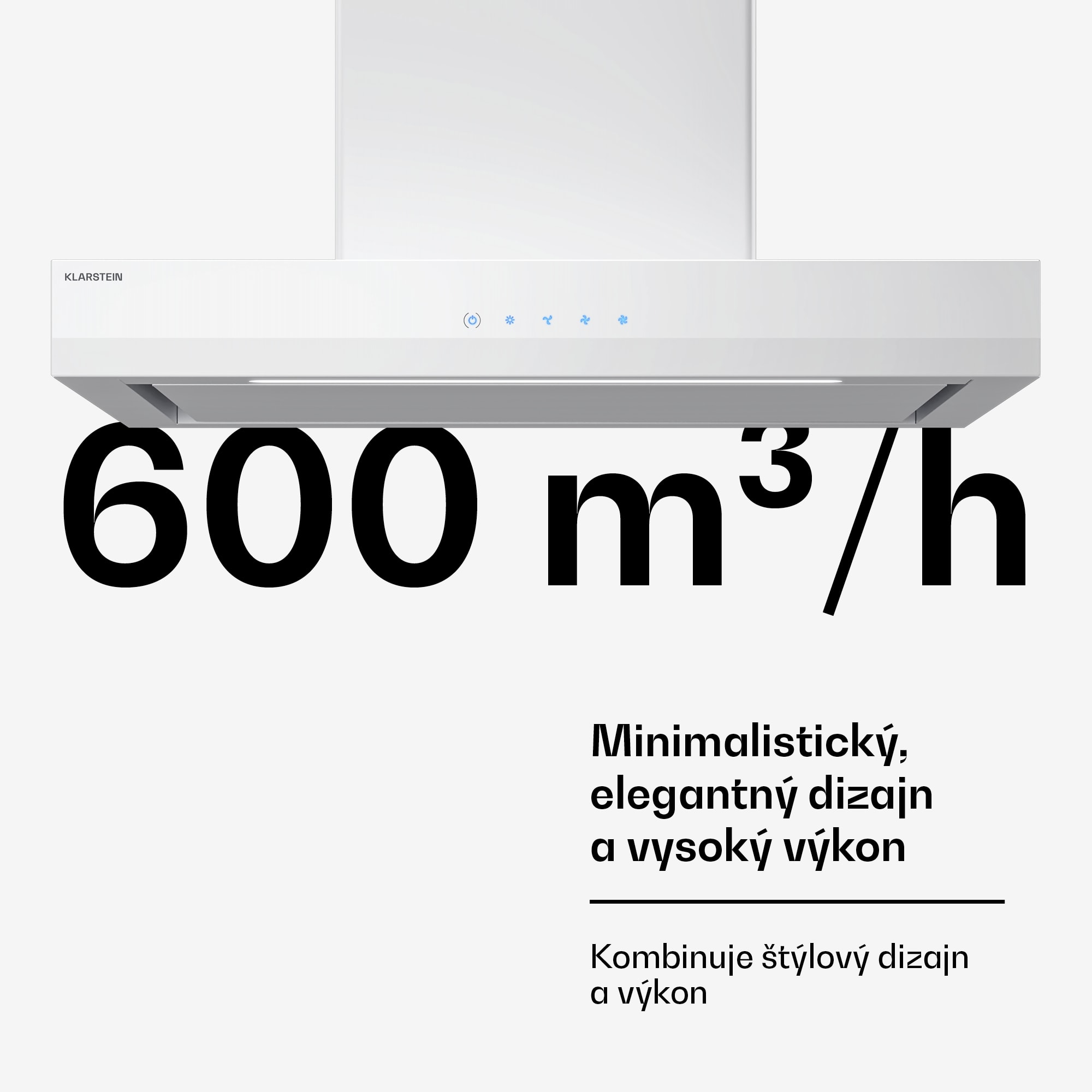 Klarstein Velaire digestor, Elegantný, minimalistický, výkonný, Energetická trieda A++, 600 m³/h, 60 cm – Obrázok 4