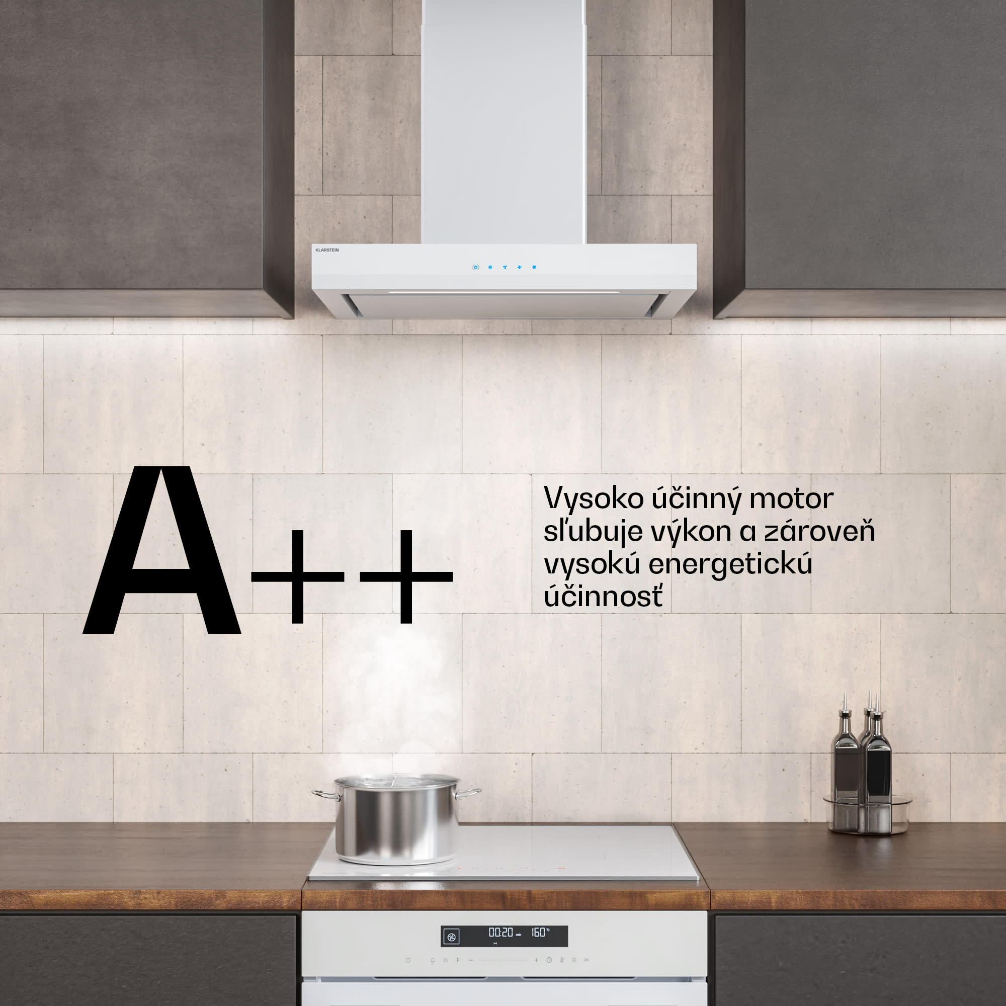 Klarstein Velaire digestor, Elegantný, minimalistický, výkonný, Energetická trieda A++, 600 m³/h, 60 cm – Obrázok 5