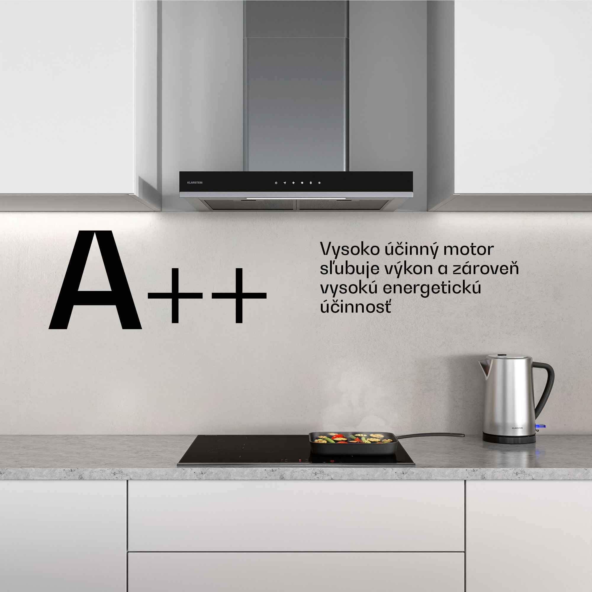 Klarstein Verosteel digestor 60 cm, Elegantný, minimalistický, výkonný, Energetická trieda A++, 881,6 m³/h – Obrázok 5