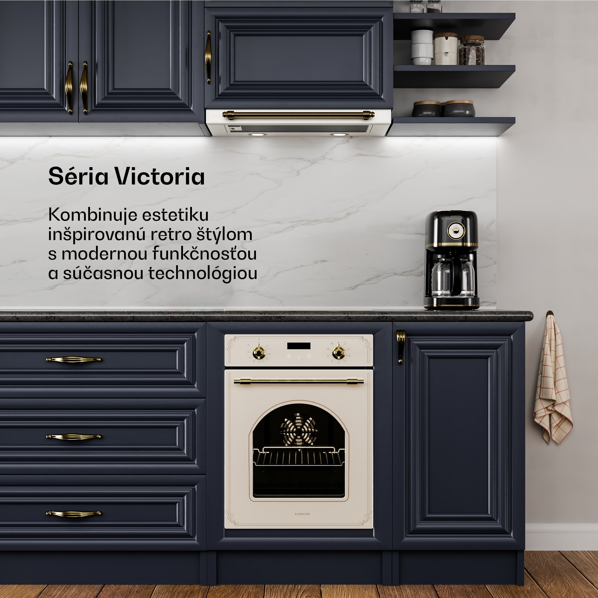 Klarstein Victoria výsuvný digestor elegantný, retro inšpirovaný, nadčasový EEC A++ 359m³/h 60cm – Obrázok 2