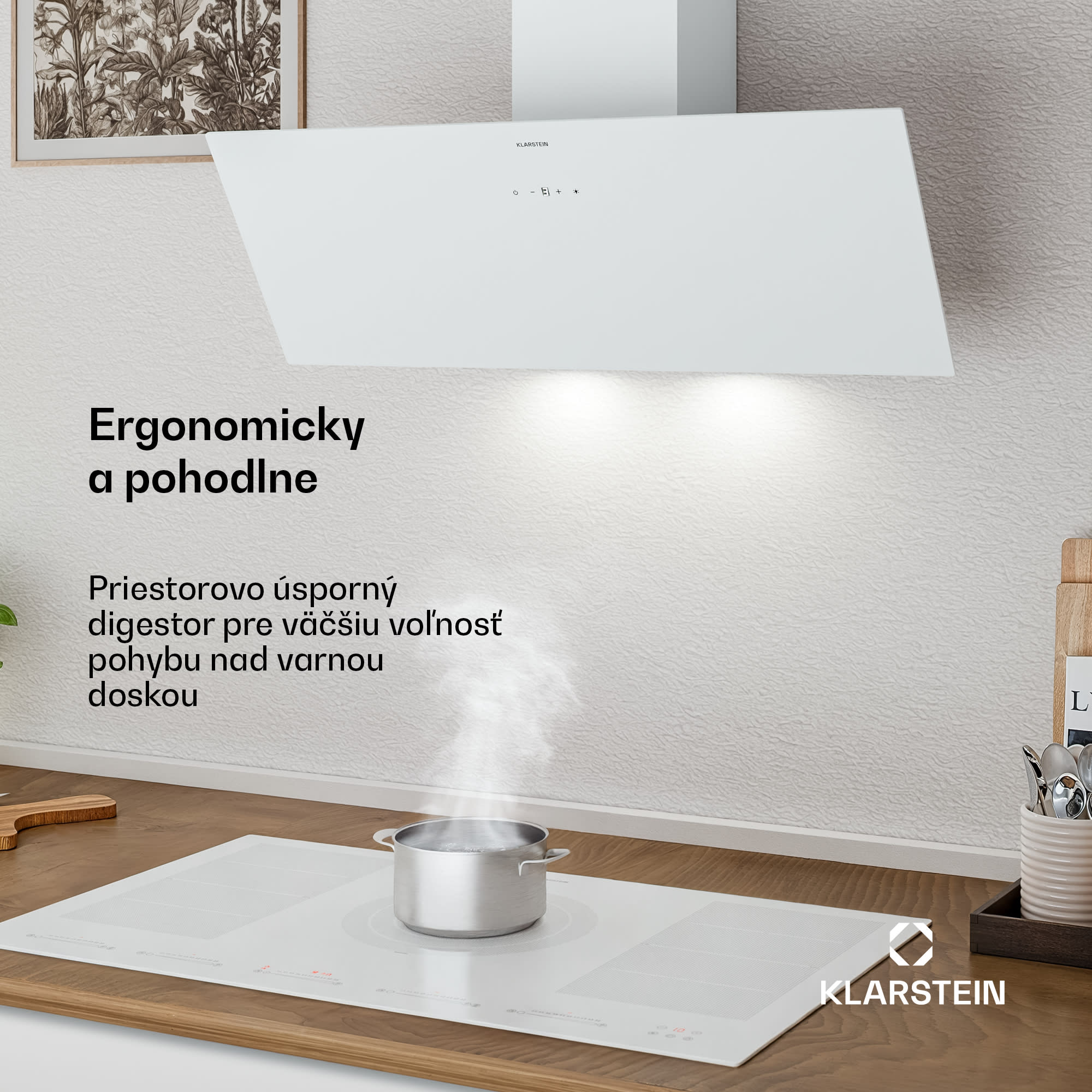 Klarstein Laurel šikmý digestor | režim odsávania vzduchu a recirkulácie | bezpečnostné sklo | 417 m³/h | 90 cm – Obrázok 3