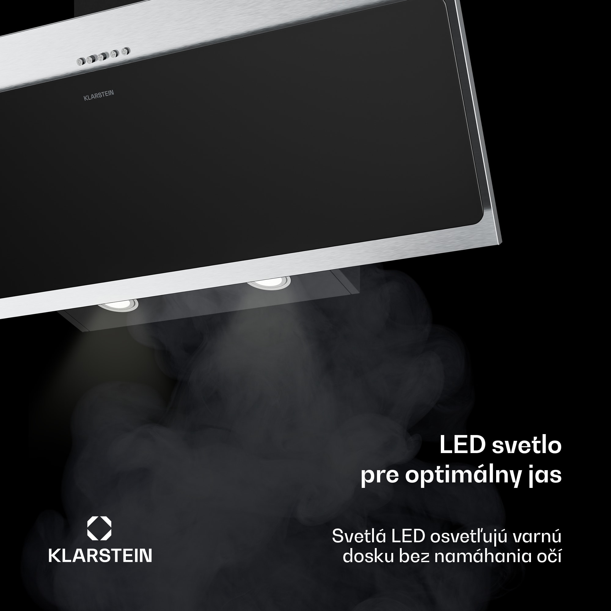 Klarstein Alessia šikmý digestor | režim odsávania vzduchu a recirkulácie | nehrdzavejúca oceľ | 404 m³/h | 90 cm – Obrázok 5
