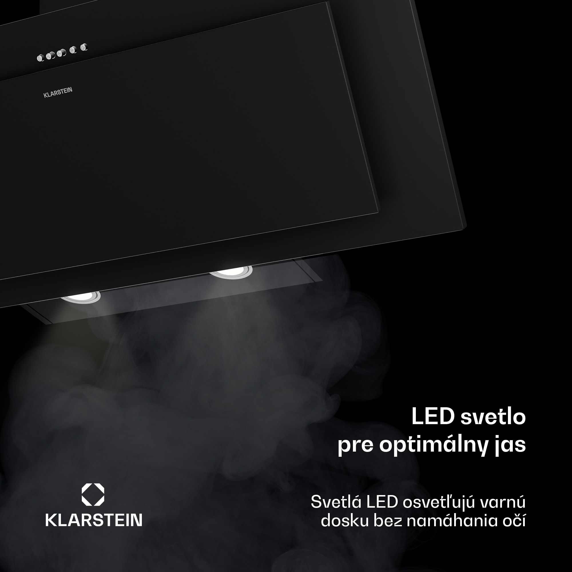 Klarstein Athena šikmý digestor | režim odsávania vzduchu a recirkulácie | 404 m³/h | 56 W | 90 cm – Obrázok 5