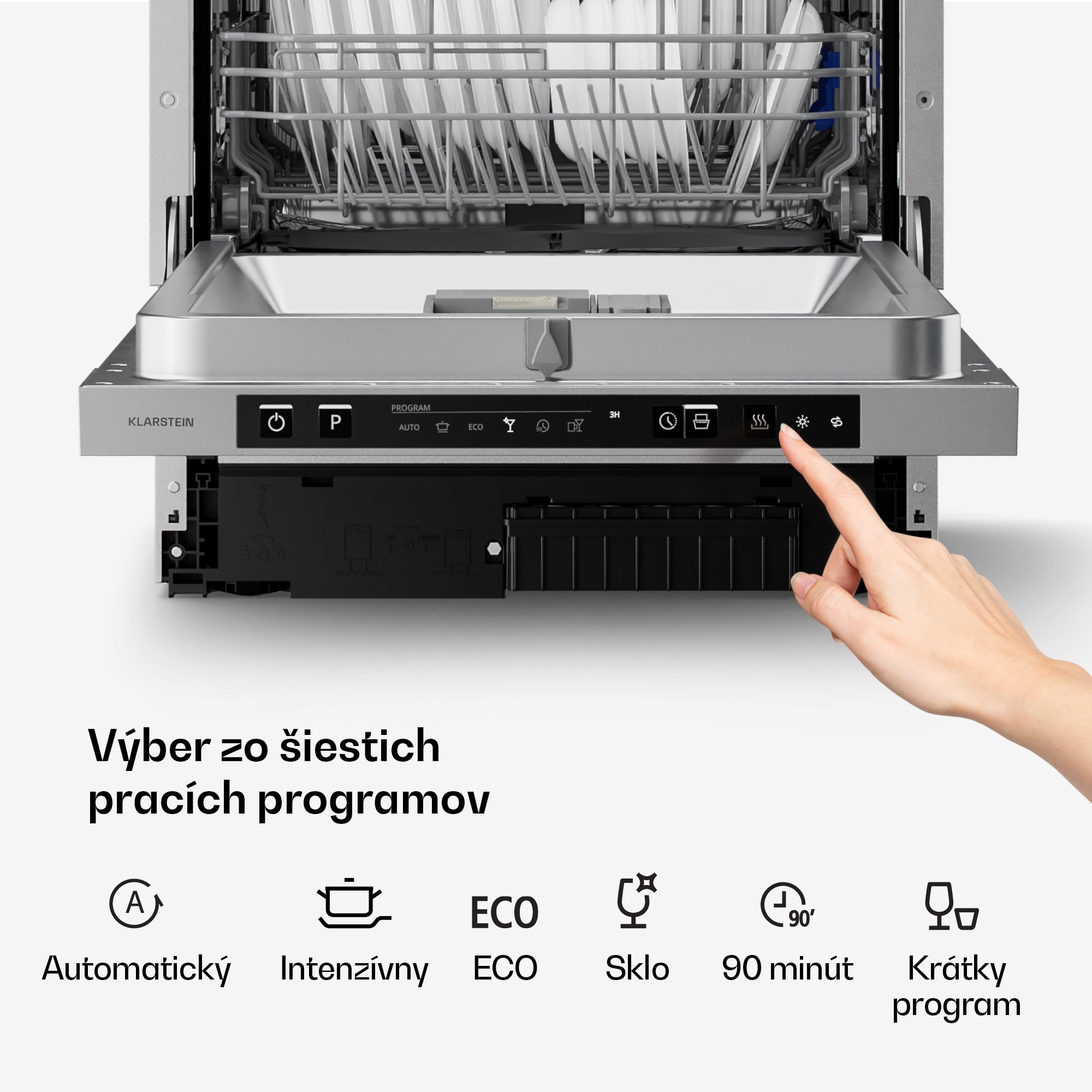 Klarstein Velaire plne-integrovaná umývačka riadu (45 cm) | Praktický minimalizmus a vysoký výkon – Obrázok 4