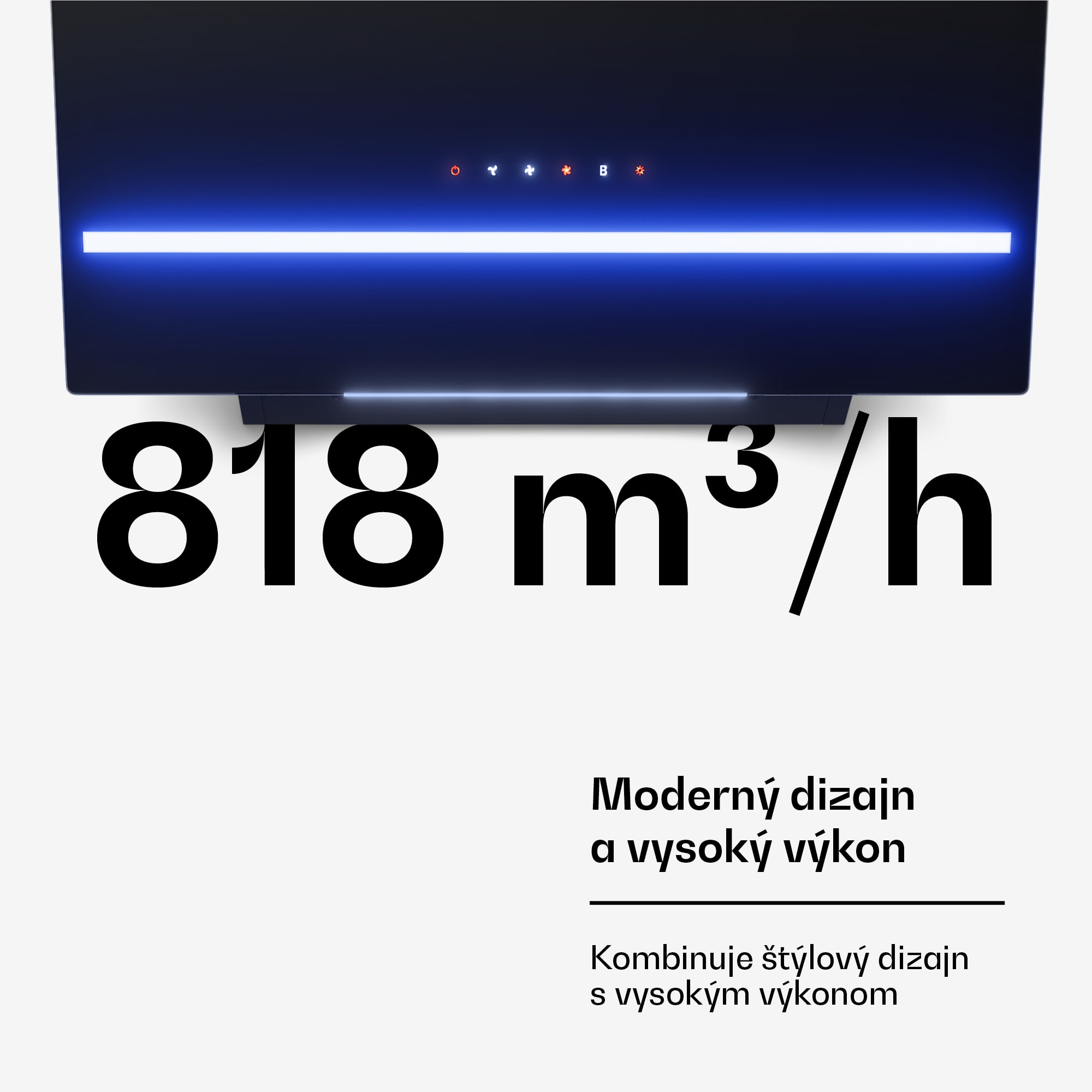 Klarstein Illuminosa šikmý digestor | Režim odsávania a recirkulácie | Minimalistický | 818 m³/h | 60 cm – Obrázok 4