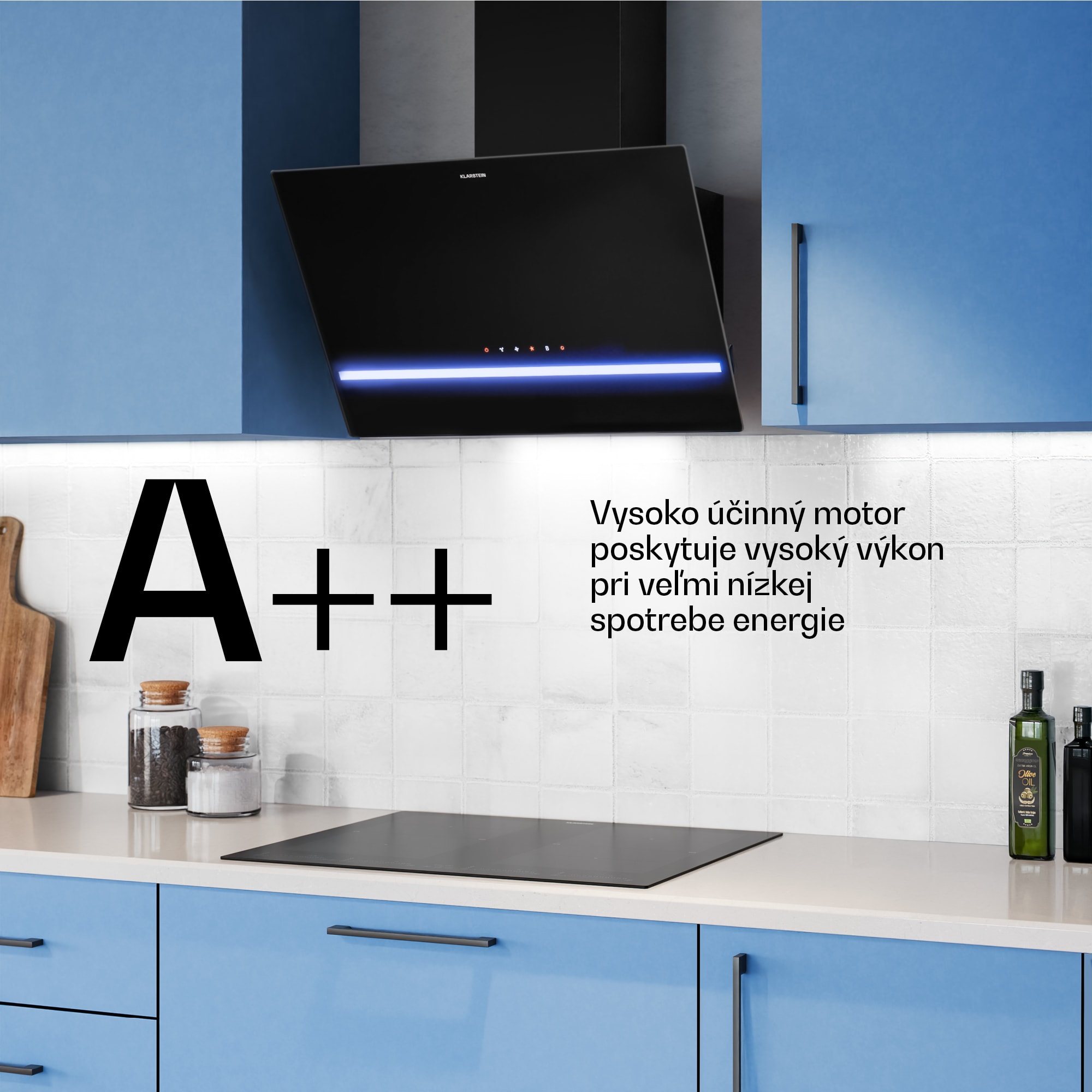 Klarstein Illuminosa šikmý digestor | Režim odsávania a recirkulácie | Minimalistický | 818 m³/h | 60 cm – Obrázok 5