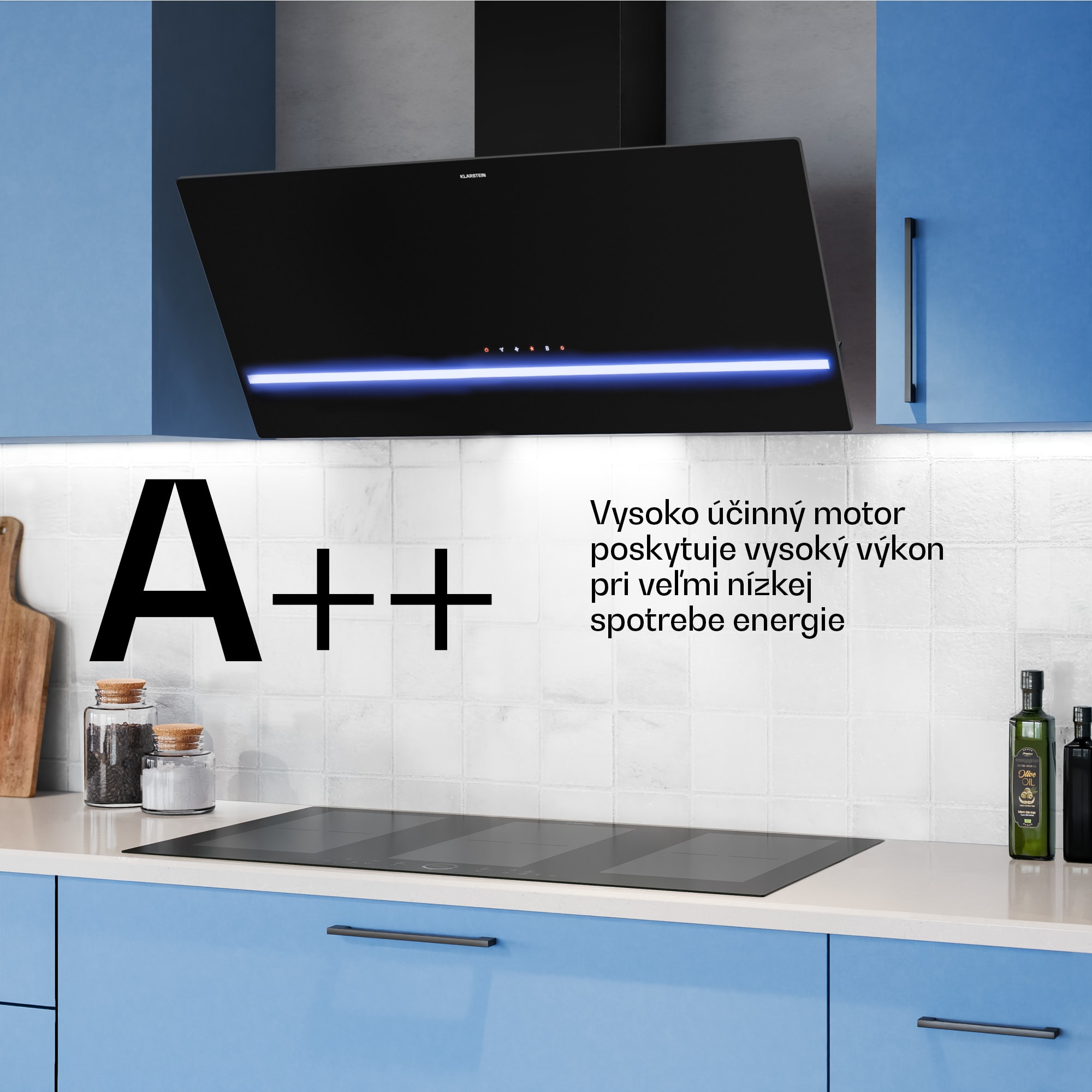 Klarstein Illuminosa šikmý digestor | Režim odsávania a recirkulácie | Minimalistický | 818 m³/h | 90 cm – Obrázok 5