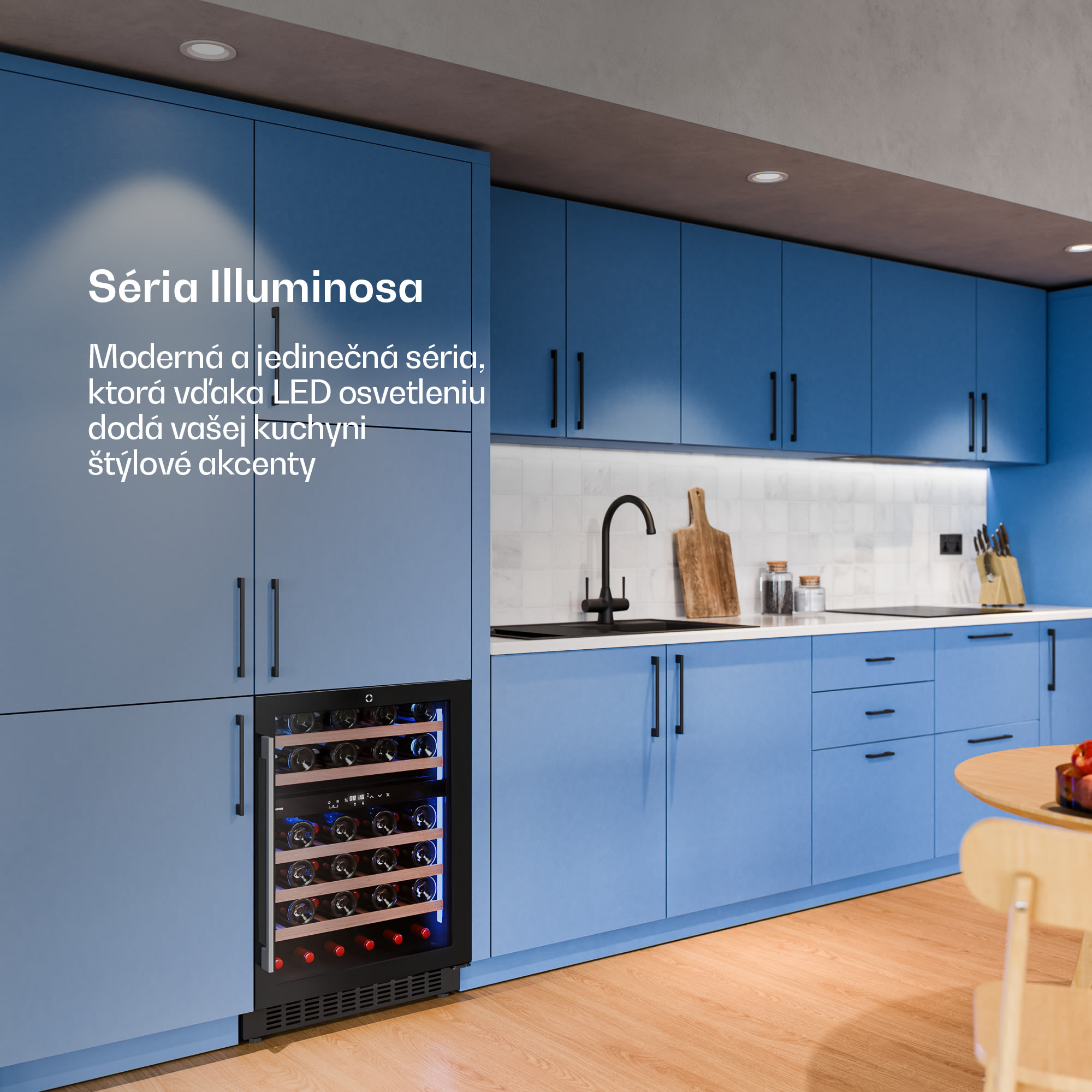 Klarstein Illuminosa podpultová chladnička na víno | Dvojzónová | 129 litrov | 46 fliaš | 60 cm – Obrázok 2