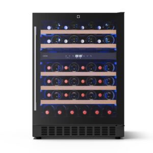 Klarstein Illuminosa podpultová chladnička na víno | Dvojzónová | 129 litrov | 46 fliaš | 60 cm