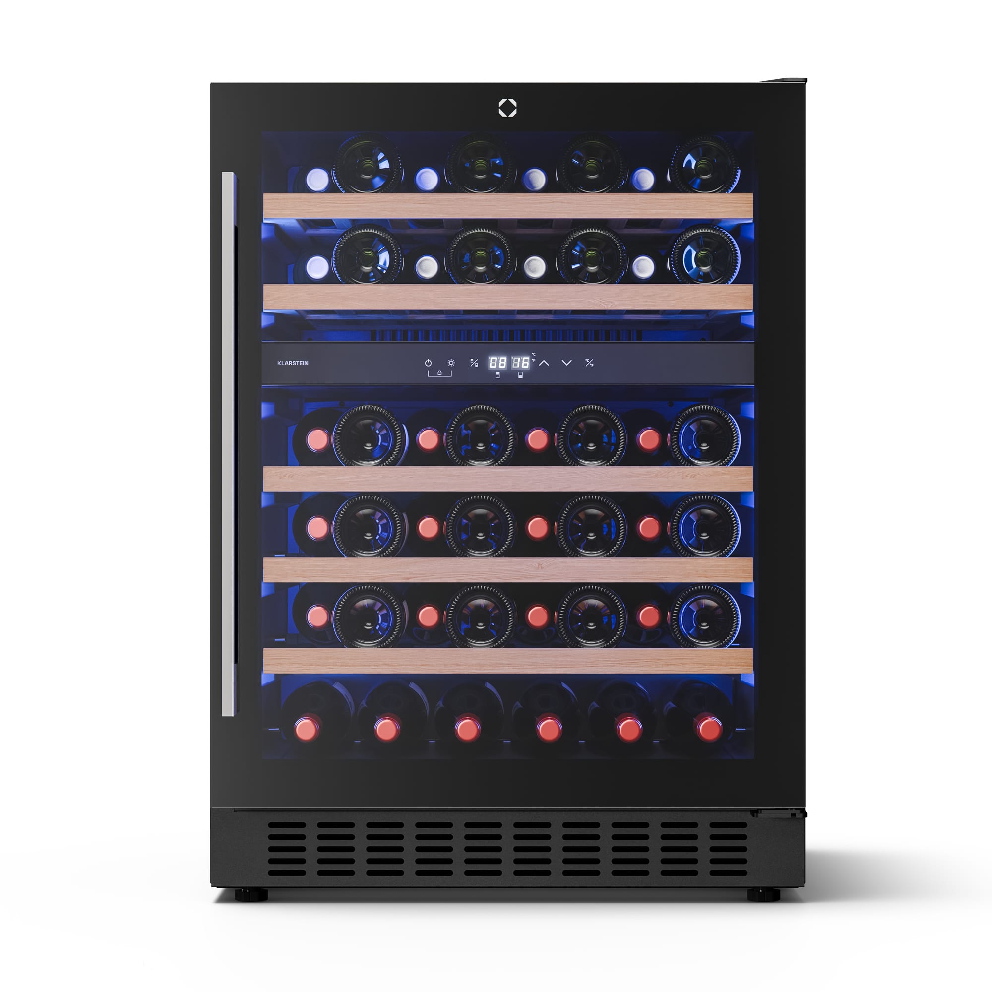 Klarstein Illuminosa podpultová chladnička na víno | Dvojzónová | 129 litrov | 46 fliaš | 60 cm