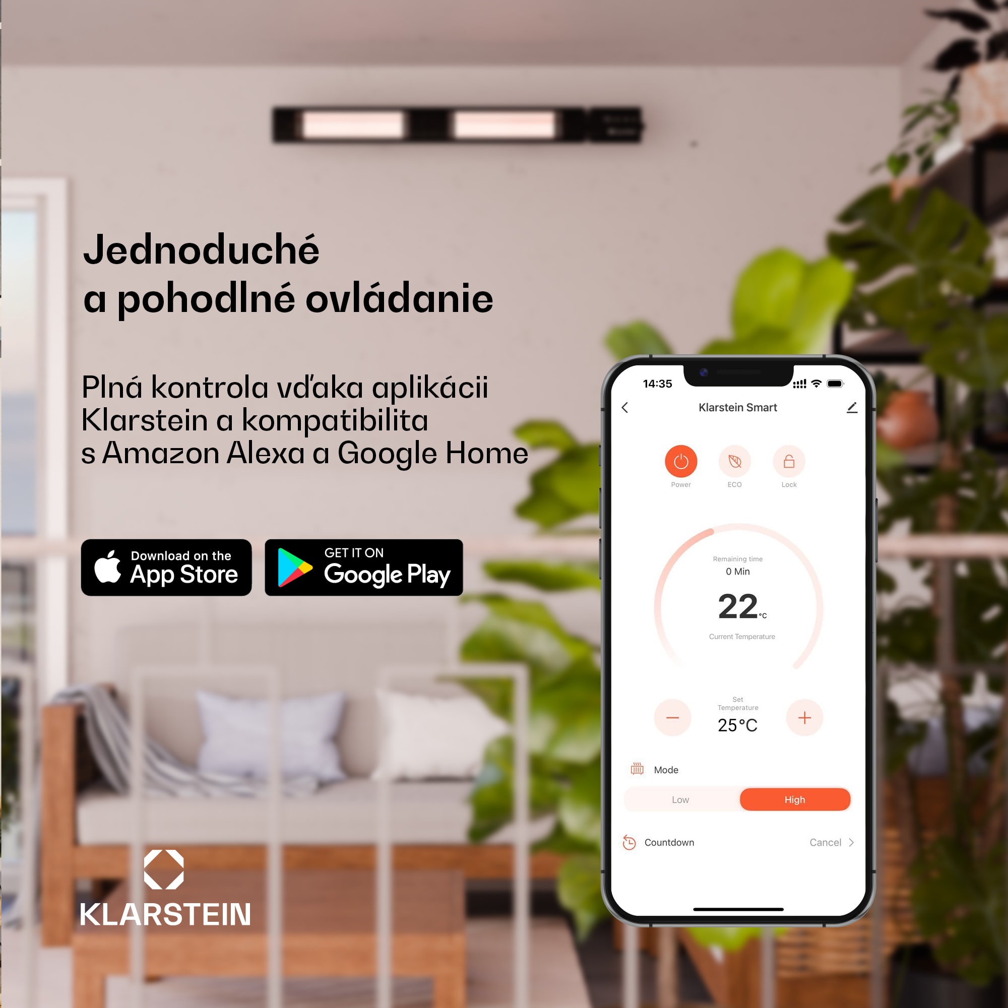 Klarstein Phantom infračervený ohrievač na stenu | 2000 W | 15 m² | Výkonný a tenký | 84 cm x 10 cm – Obrázok 4