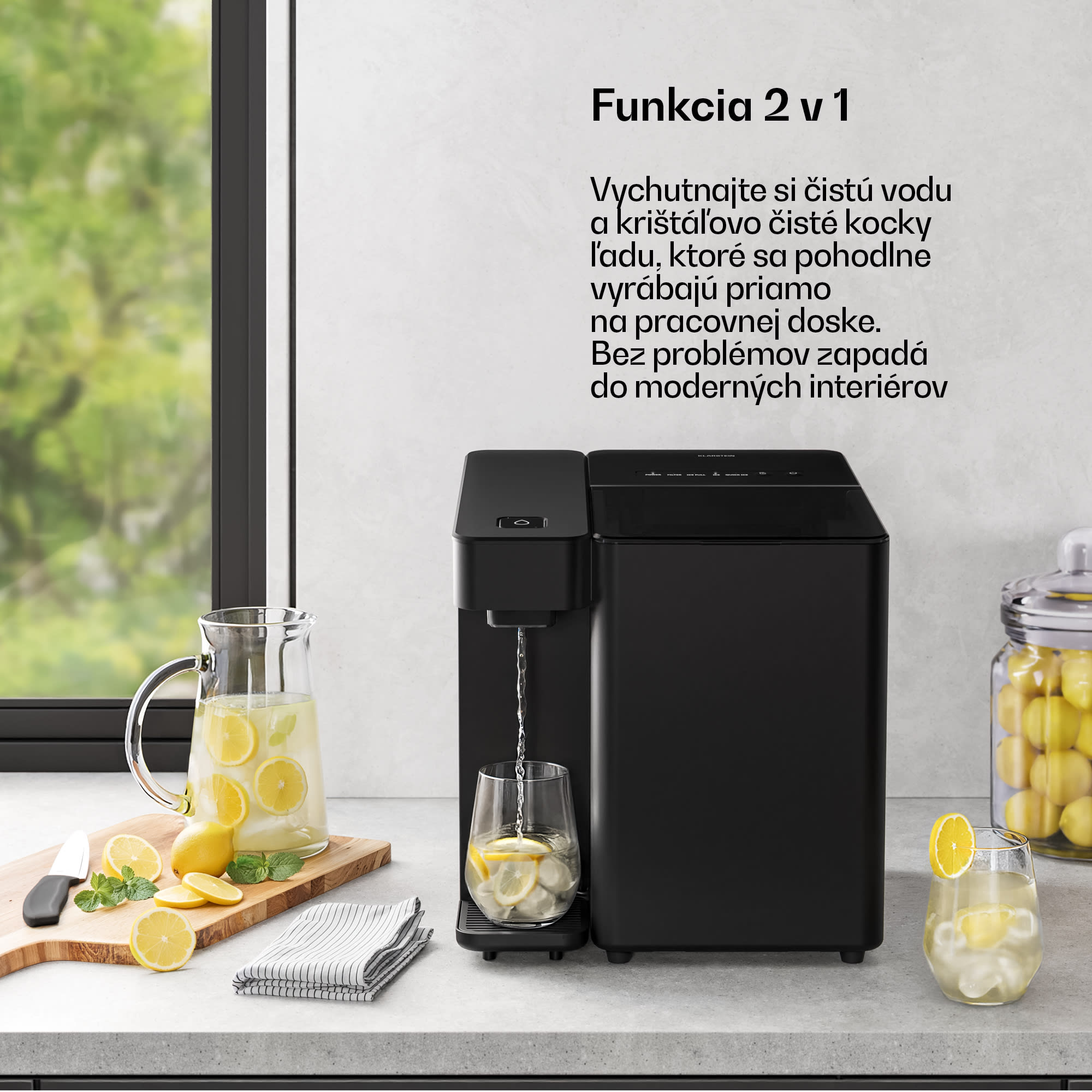 Klarstein Velaire dávkovač vody a ľadu | 3600 l | PAC filter | 160 W | Dotykový ovládací panel – Obrázok 3