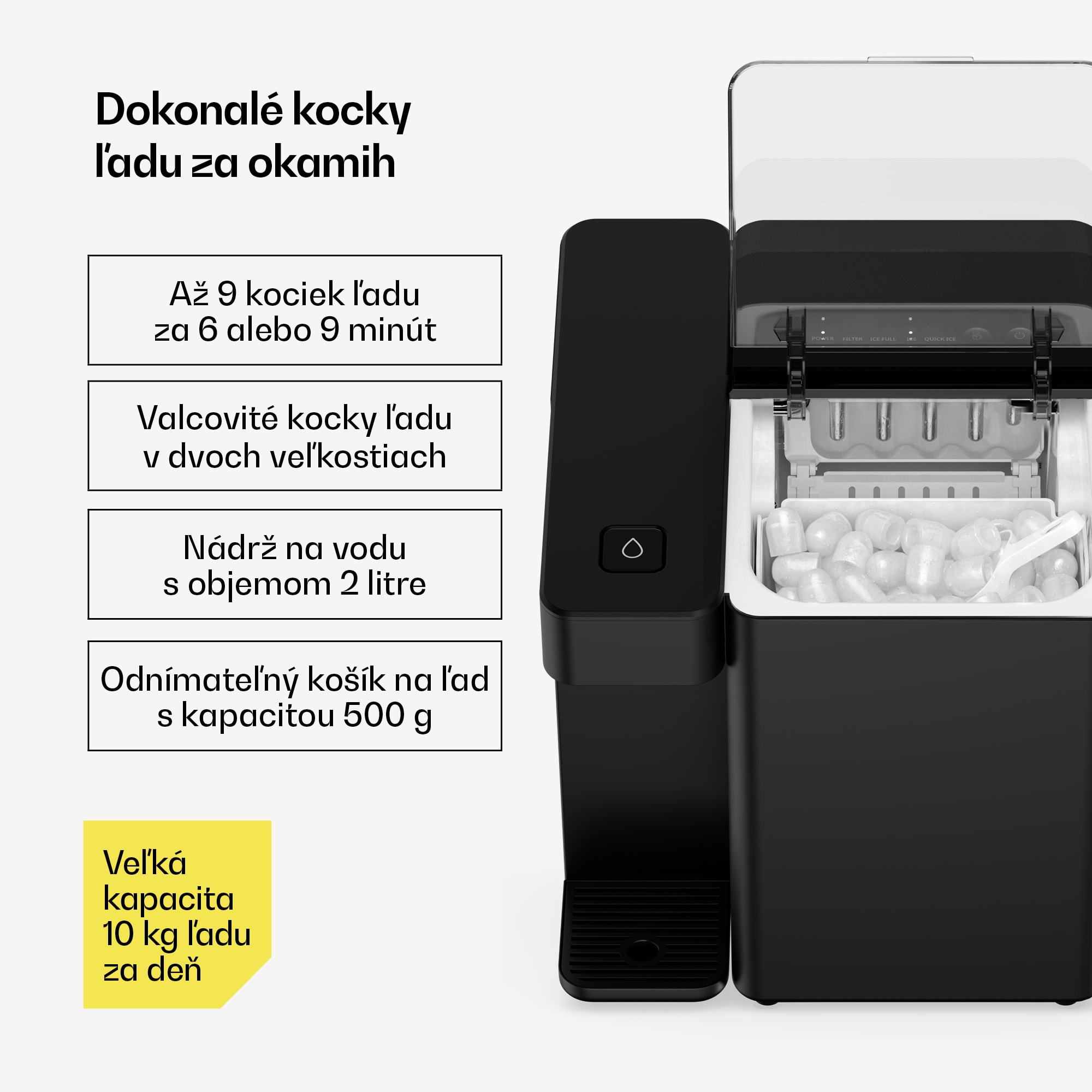 Klarstein Velaire dávkovač vody a ľadu | 3600 l | PAC filter | 160 W | Dotykový ovládací panel – Obrázok 5