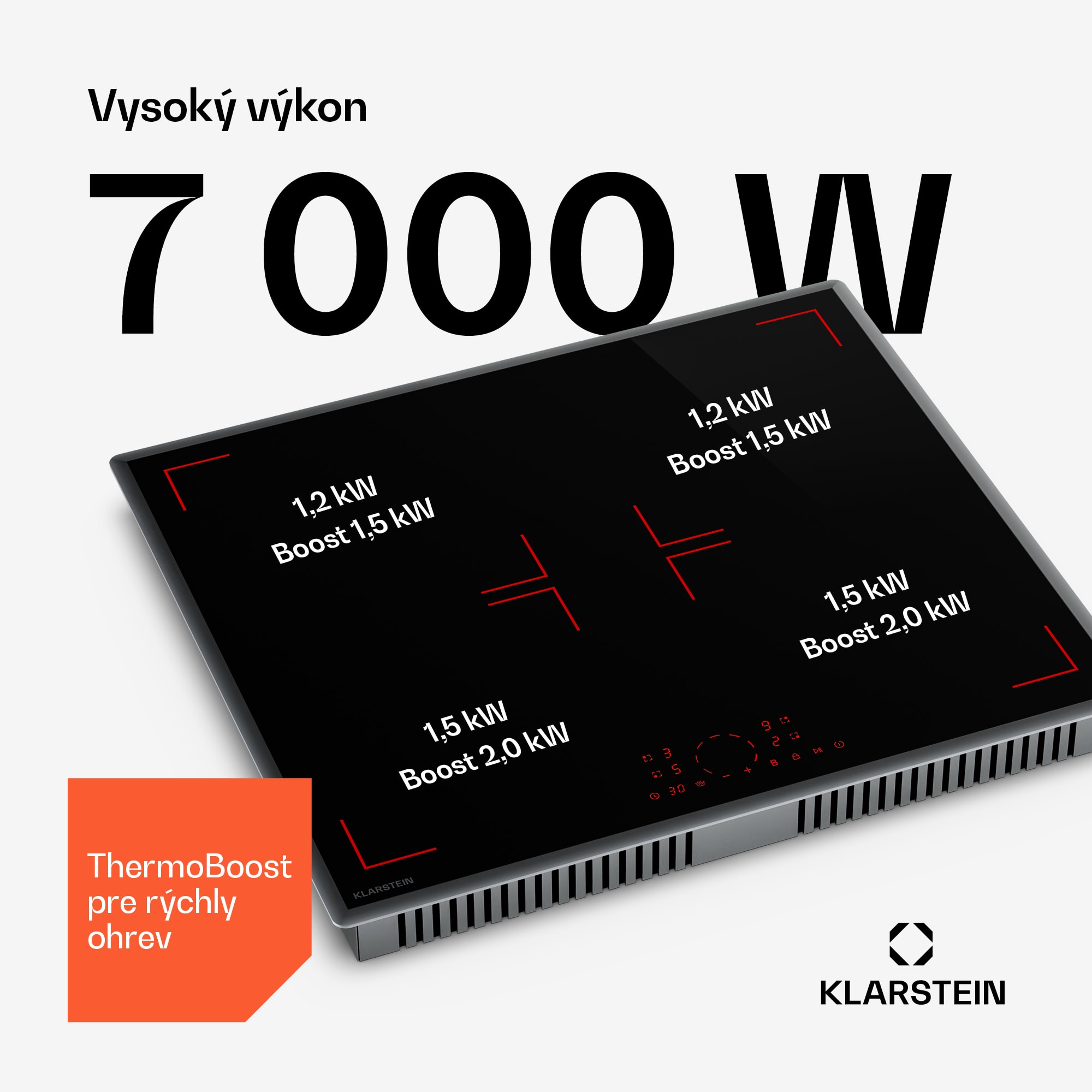 Klarstein RedFlame indukčná varná doska | Moderná, elegantná a výkonná | 4 varné zóny | 7000 W | 60 cm – Obrázok 3