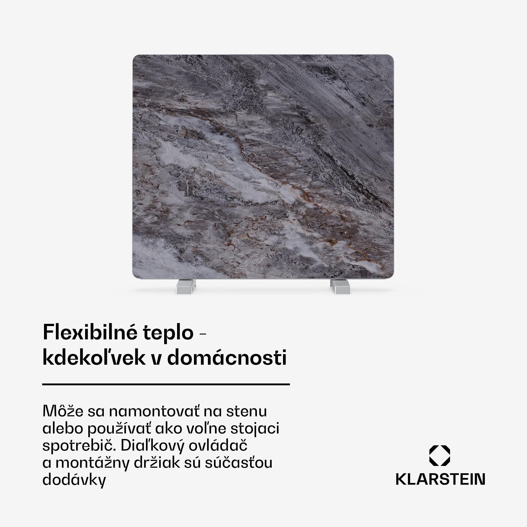 Klarstein MarmoHeat infračervený panel | 420 W | 6 - 12 m² | mramorový dizajn | 70 cm x 63 cm – Obrázok 4