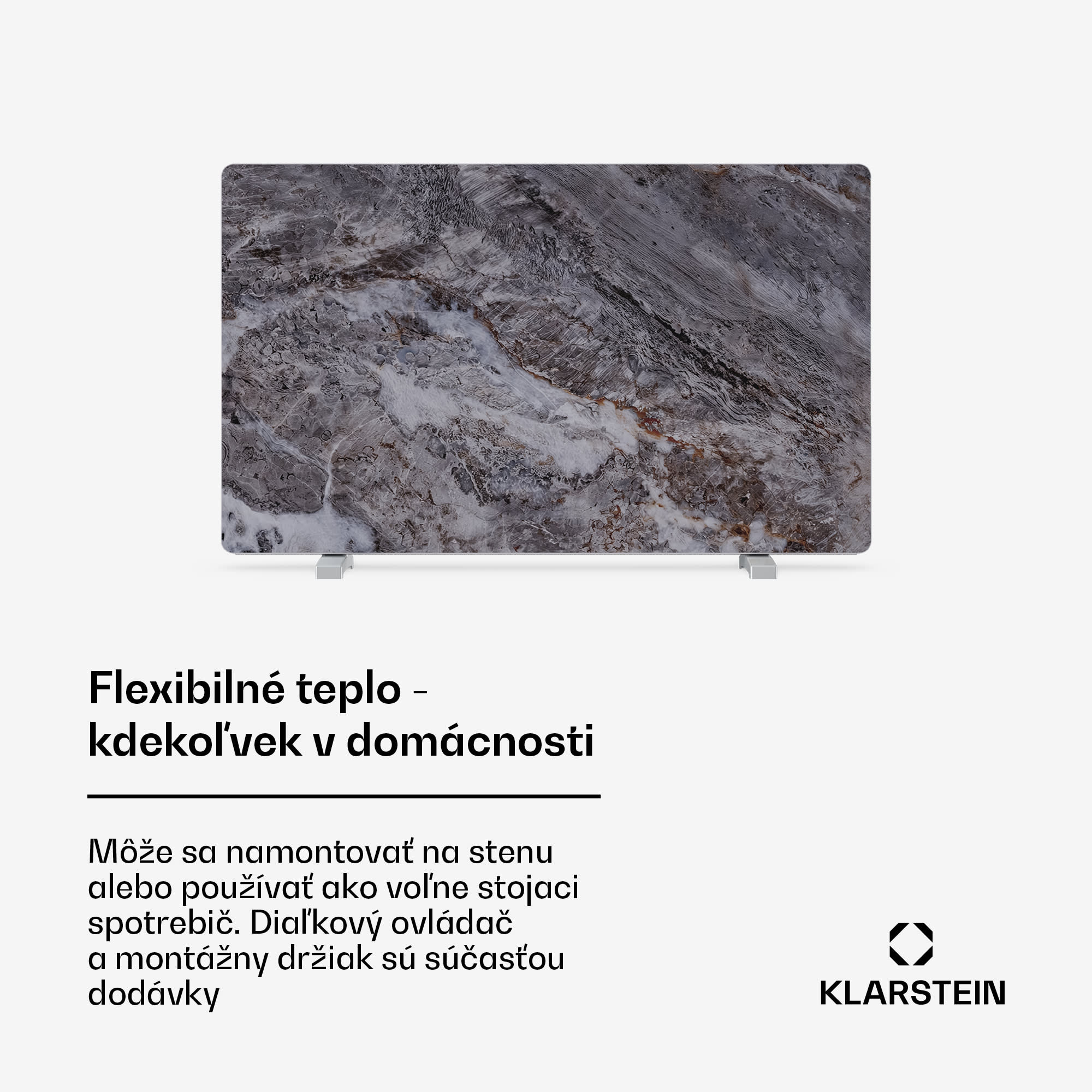 Klarstein MarmoHeat infračervený panel | 600 W | 5 - 9 m² | mramorový dizajn | 70 cm x 100 cm – Obrázok 4