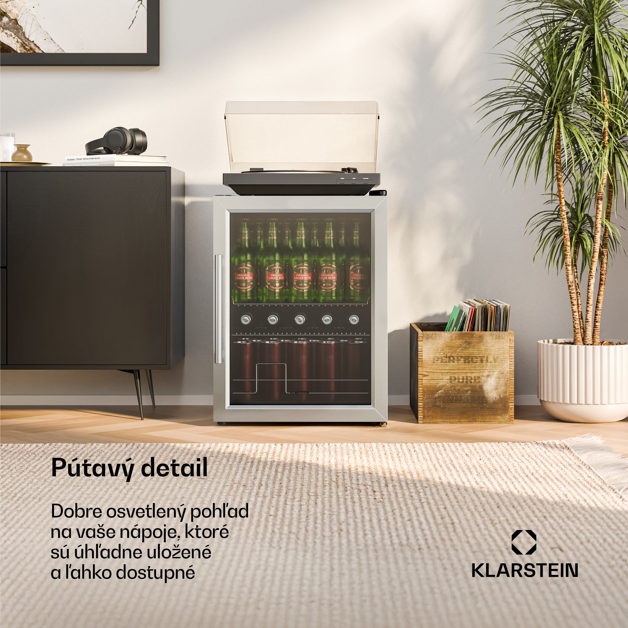 Klarstein Beersafe chladnička na nápoje so sklenenými dverami | 64 x 48 cm | Vnútorné LED osvetlenie – Obrázok 3