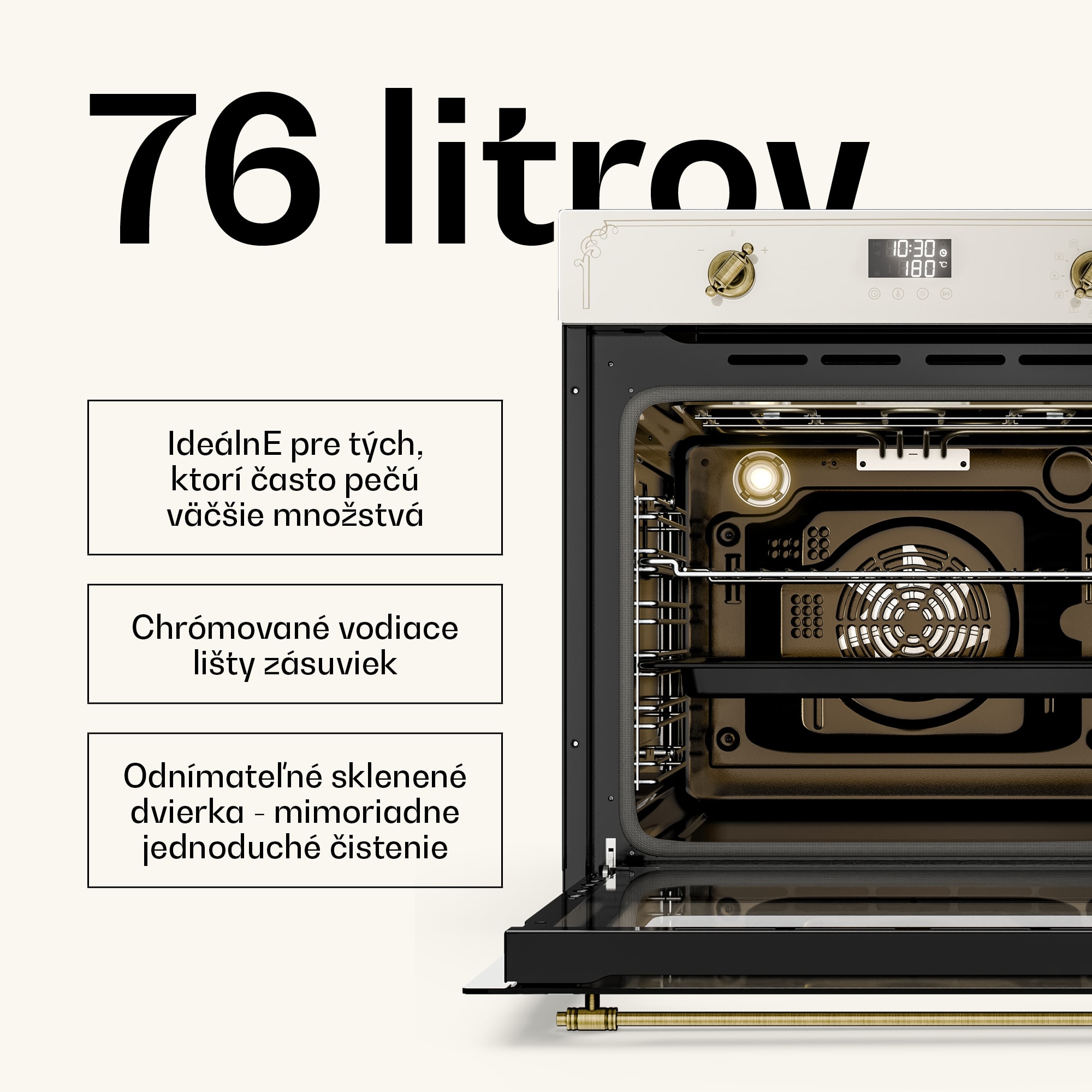Klarstein Victoria pyro-rúra | elektrická rúra s funkciou pyrolýzy | 3150 W | 76 l | 60 cm – Obrázok 5
