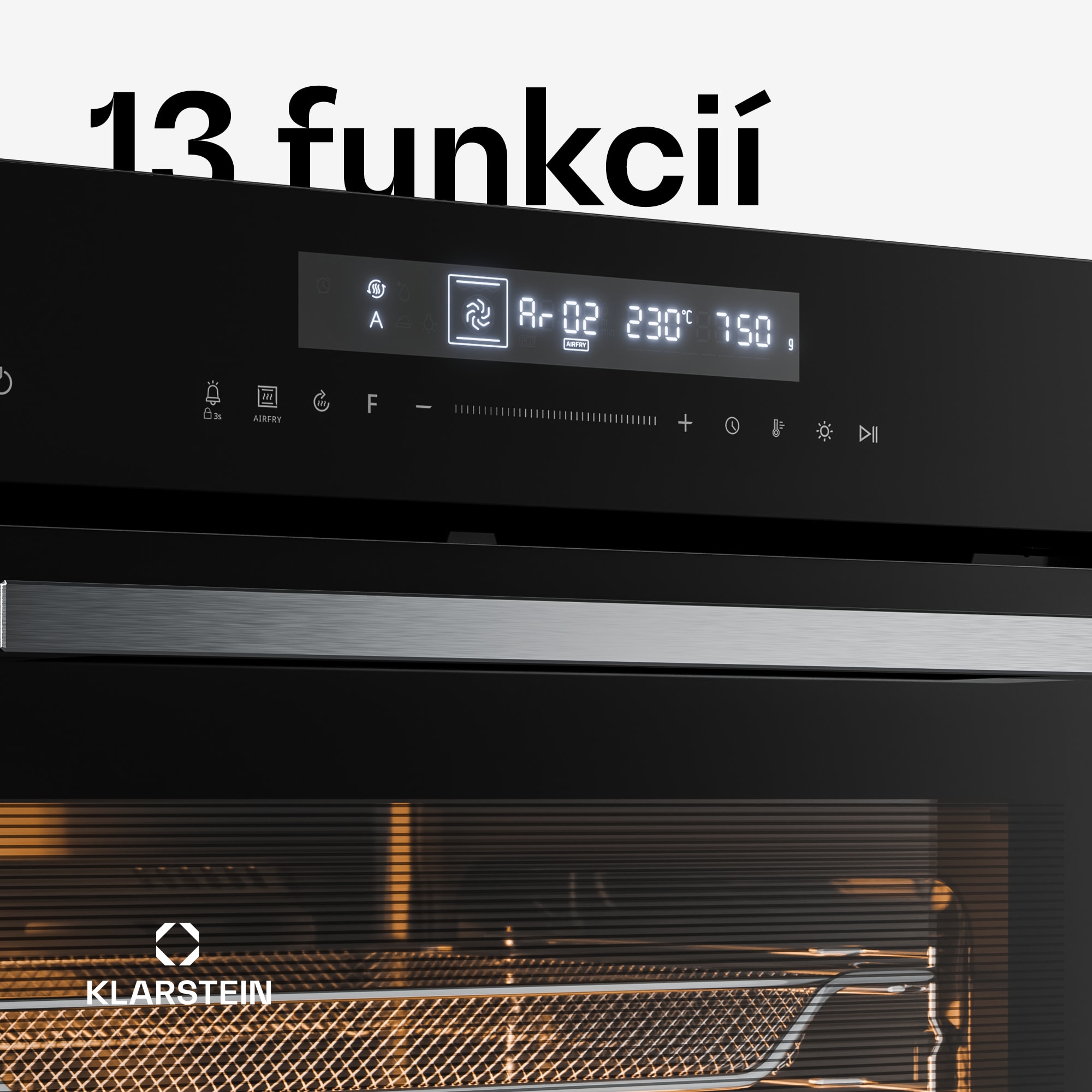 Klarstein Airjet rúra | Elektrická rúra s funkciou fritézy | 2900 W | 72 l | 60 cm – Obrázok 3