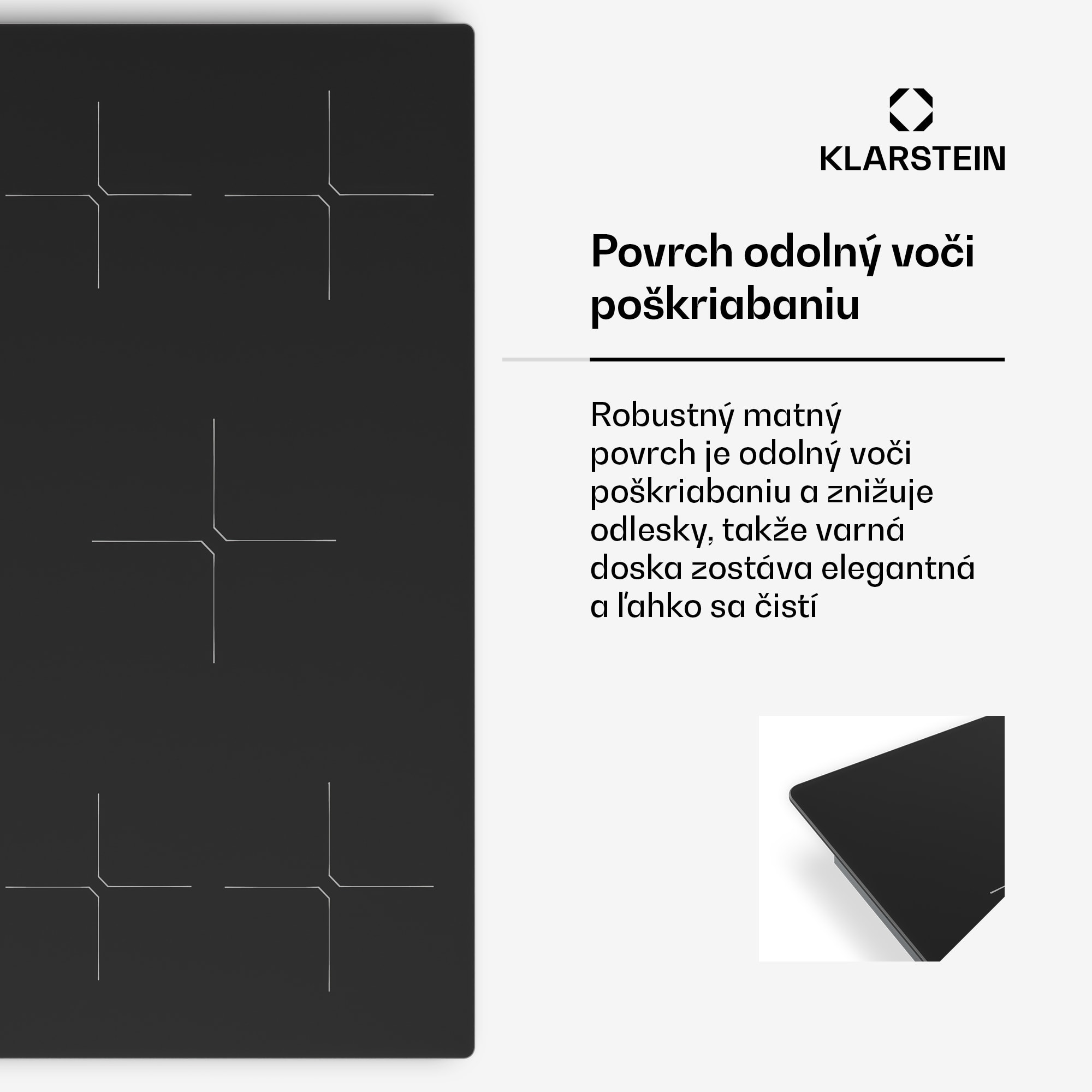 Klarstein PowerGlide indukčná varná doska | povrch odolný voči poškriabaniu | 5 varných zón | 9800 W | 90 cm – Obrázok 4