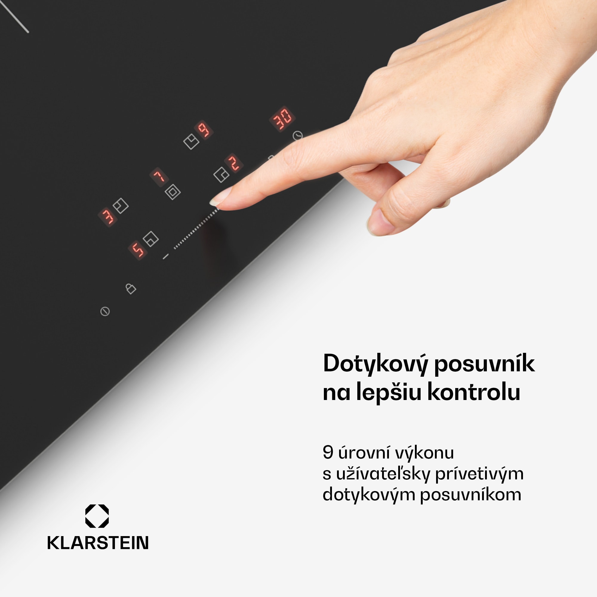 Klarstein PowerGlide indukčná varná doska | povrch odolný voči poškriabaniu | 5 varných zón | 9800 W | 90 cm – Obrázok 5