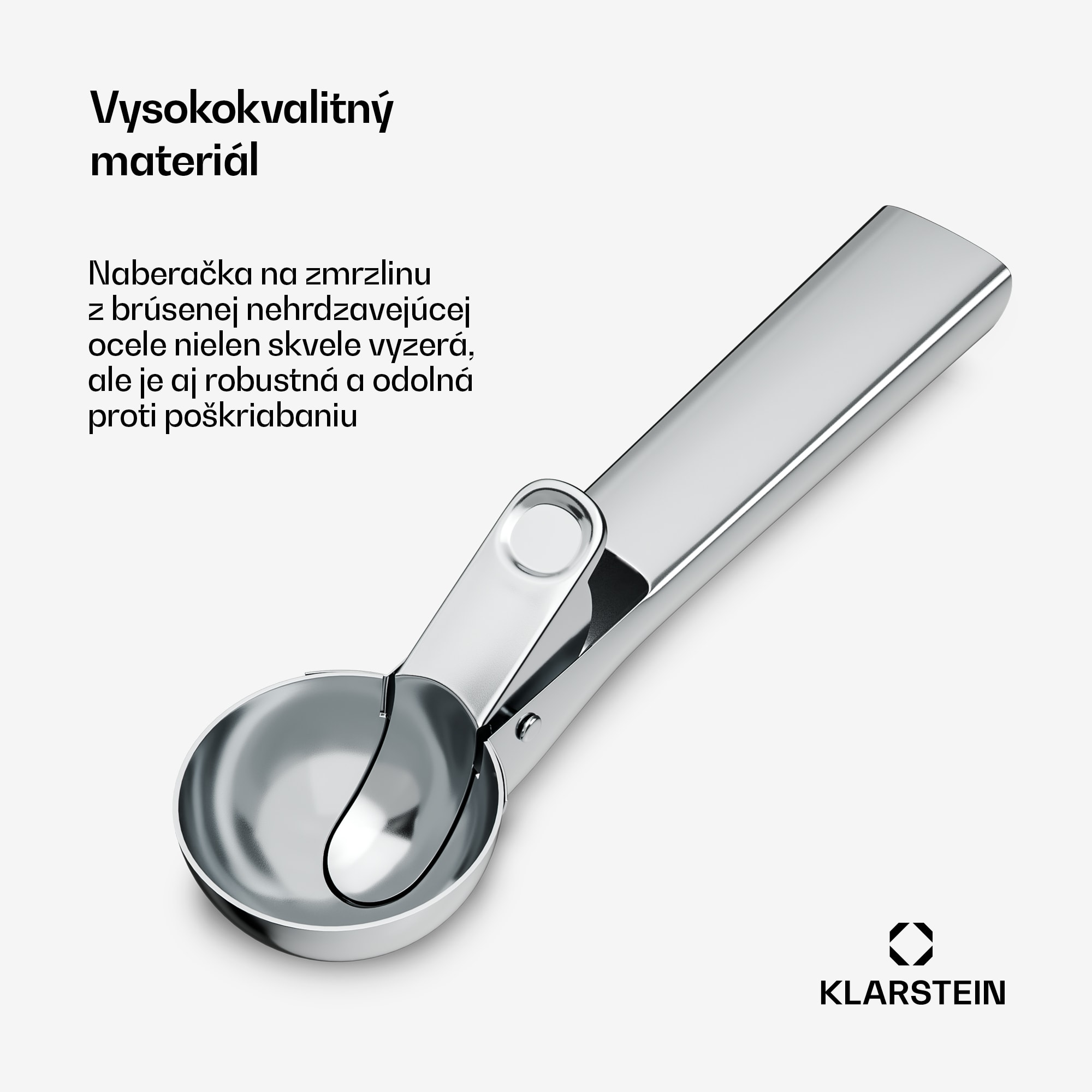 Klarstein FrostFusion zmrzlinová lyžica | nerezová oceľ | protišmyková | ergonomická | vhodná do umývačky riadu – Obrázok 4