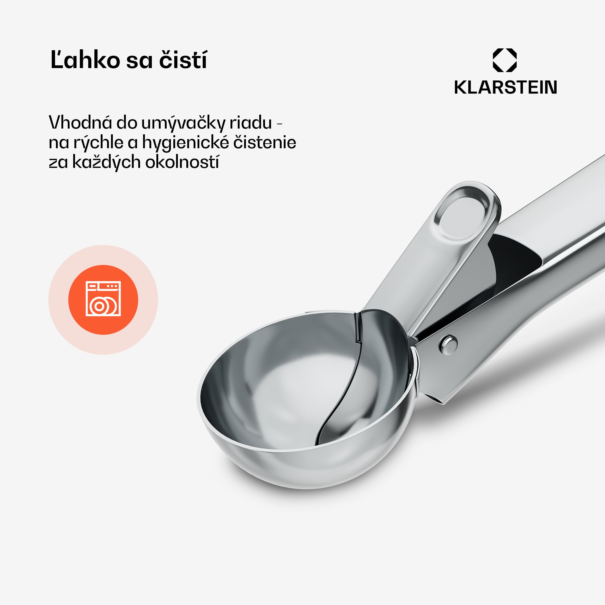 Klarstein FrostFusion zmrzlinová lyžica | nerezová oceľ | protišmyková | ergonomická | vhodná do umývačky riadu – Obrázok 5