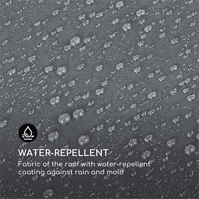 Blumfeldt Pantheon Cortina, náhradná strecha, 3x4m, polyester, 180g/m², sivá – Obrázok 4