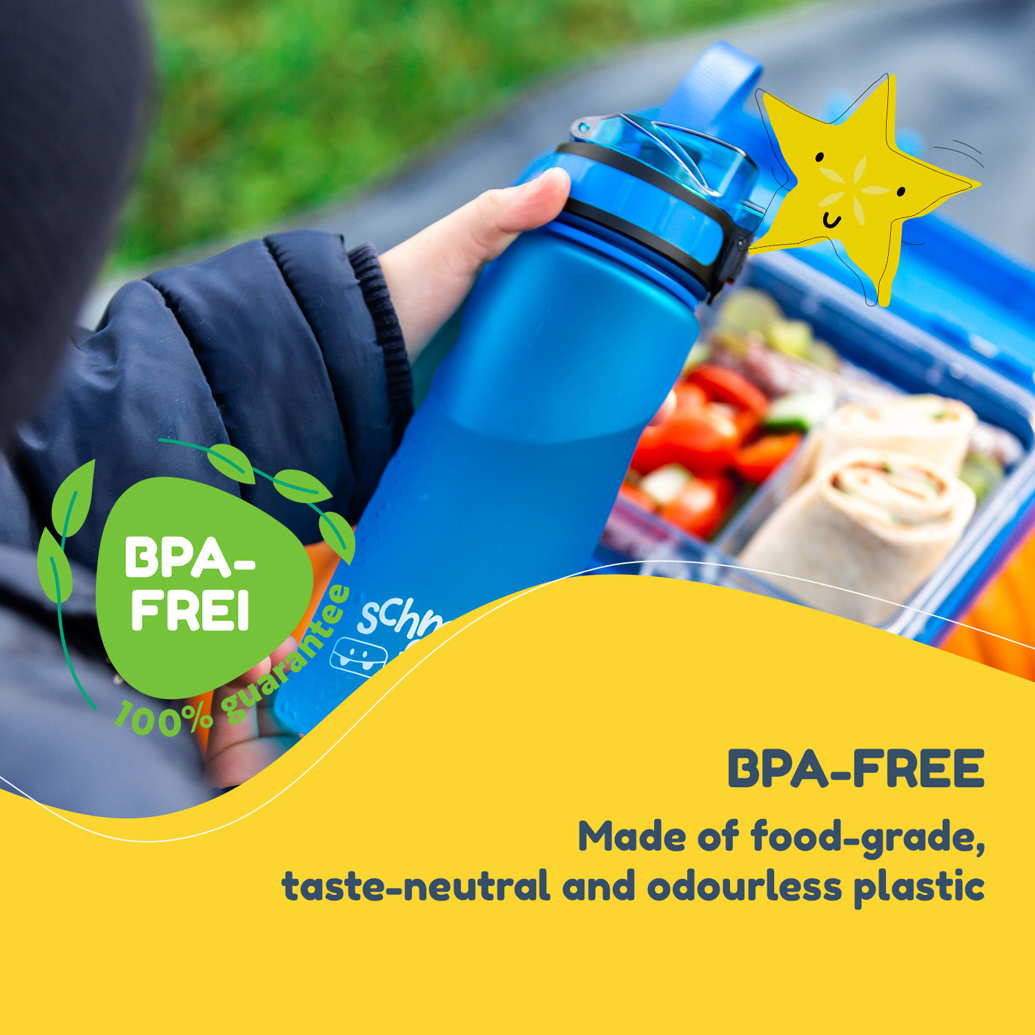 Klarstein Schmatzfatz, Raňajková súprava, dóza na obed a fľaša na pitie, Tritan, tesný uzáver, bez BPA – Obrázok 2