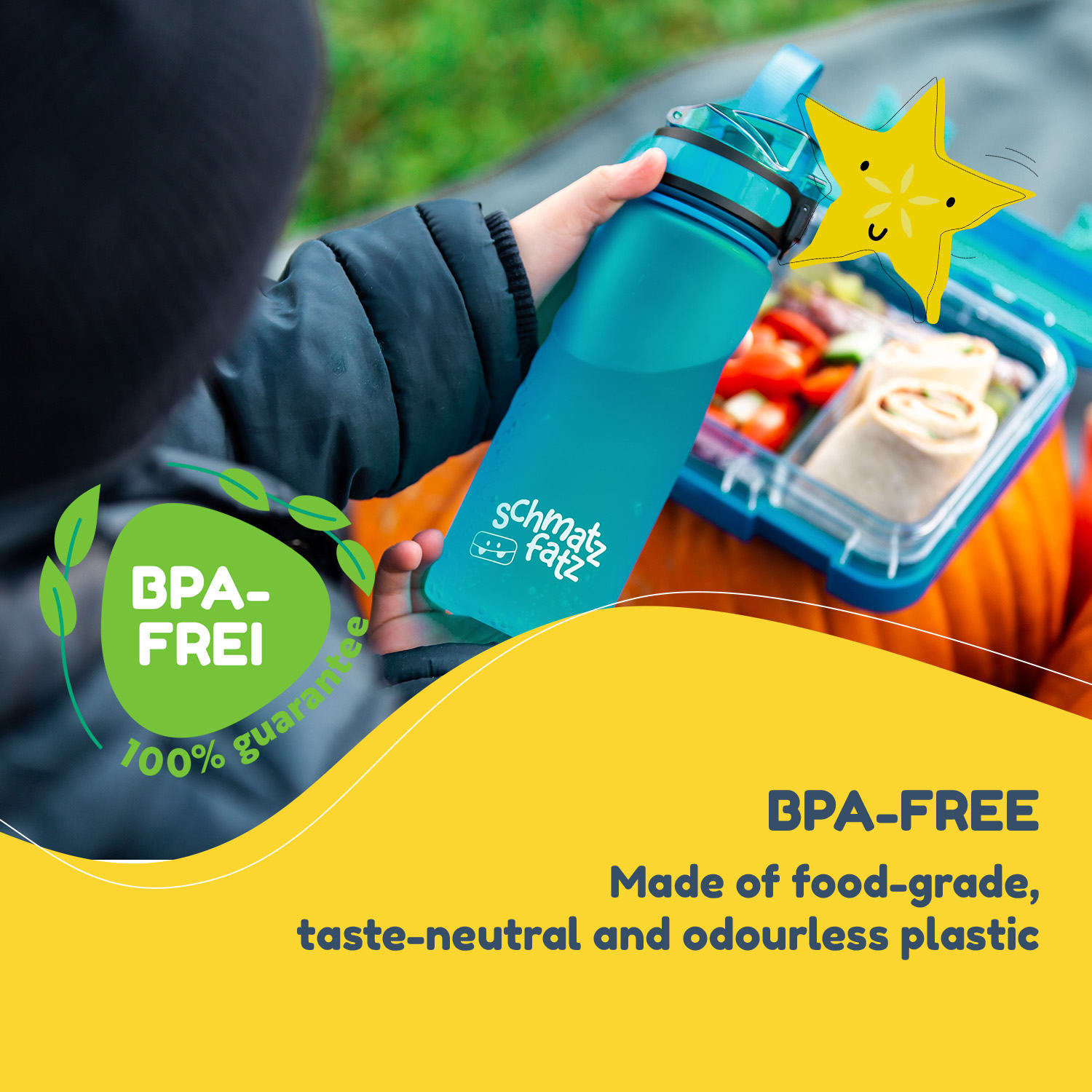 Klarstein Schmatzfatz, Raňajková súprava, dóza na obed a fľaša na pitie, Tritan, tesný uzáver, bez BPA – Obrázok 2