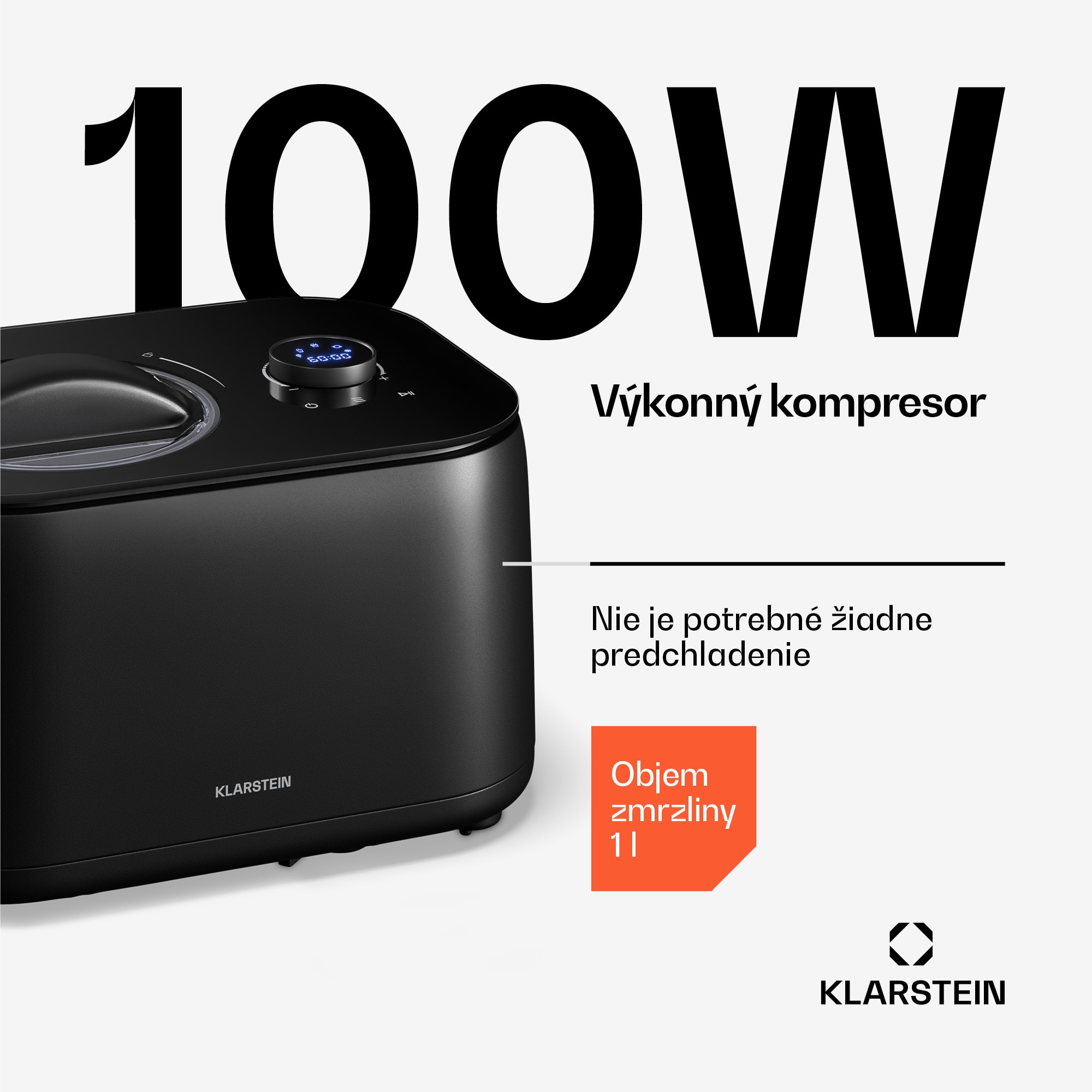 Klarstein FrostFusion zmrzlinovač, slushie a jogurtovač s kompresorom a príslušenstvom | 1 l | 100 W – Obrázok 3