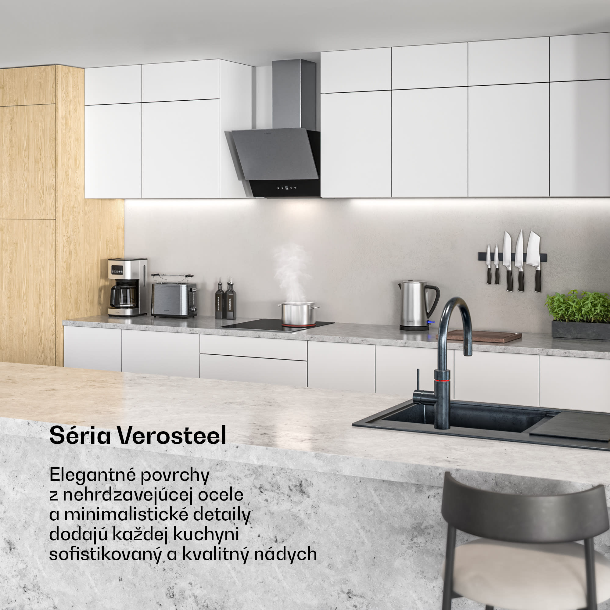 Klarstein Verosteel sklokeramická varná doska + Verosteel odsávač pár bez komína | 45 cm – Obrázok 2