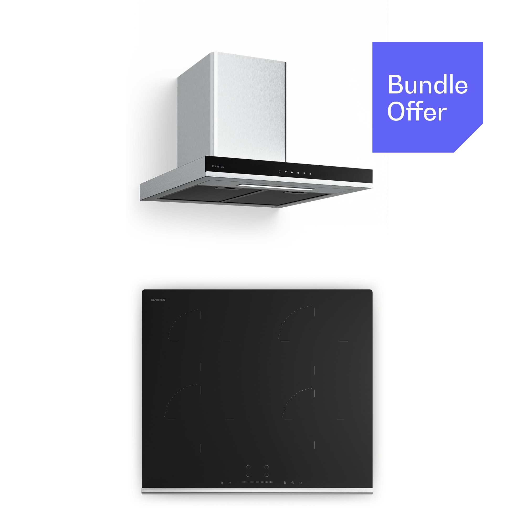 Klarstein Verosteel indukčná varná doska + Verosteel digestor | 60 cm