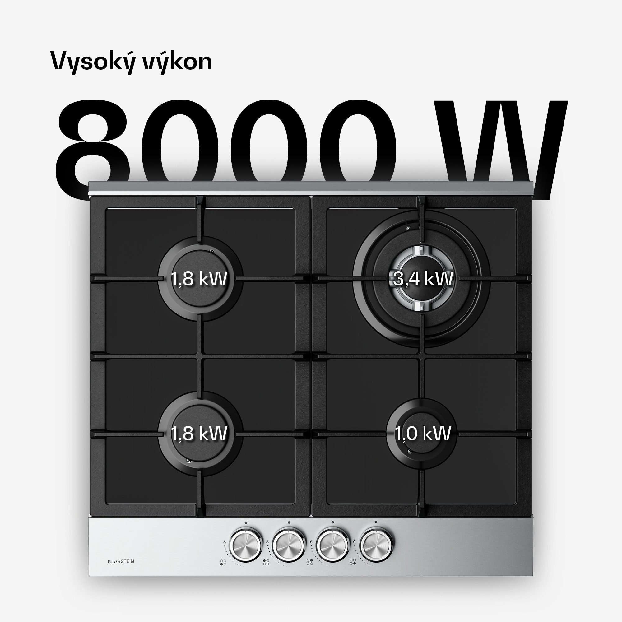 Klarstein Verosteel plynová varná doska + Verosteel komínový digestor | nehrdzavejúca oceľ | 60 cm – Obrázok 3