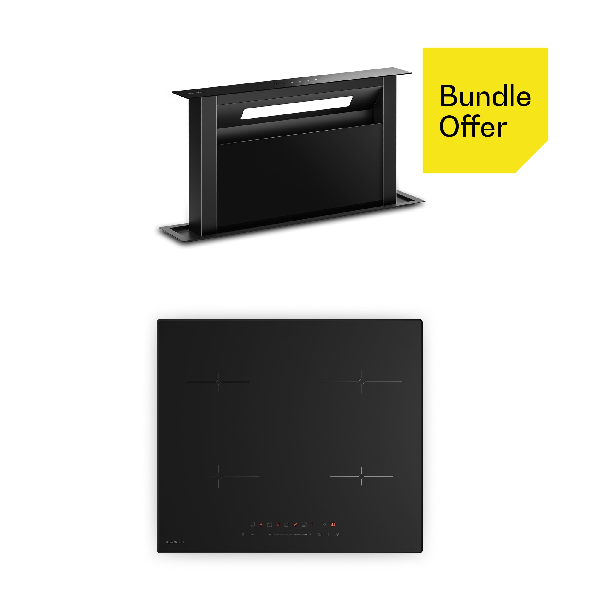 Klarstein Velaire indukčná varná doska + Velaire digestor | Minimalistický | 60 cm