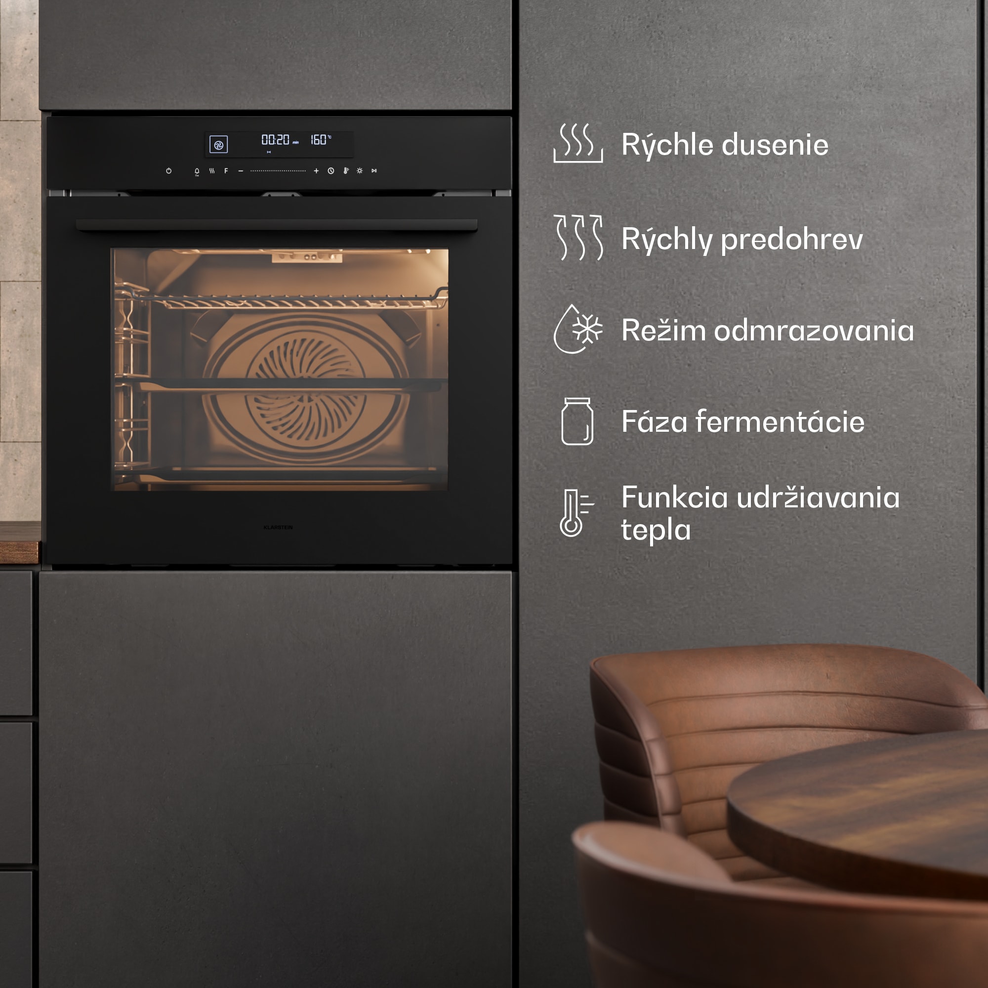 Klarstein Velaire indukčná varná doska, umývačka riadu, rúra, odsávač pár – Obrázok 4