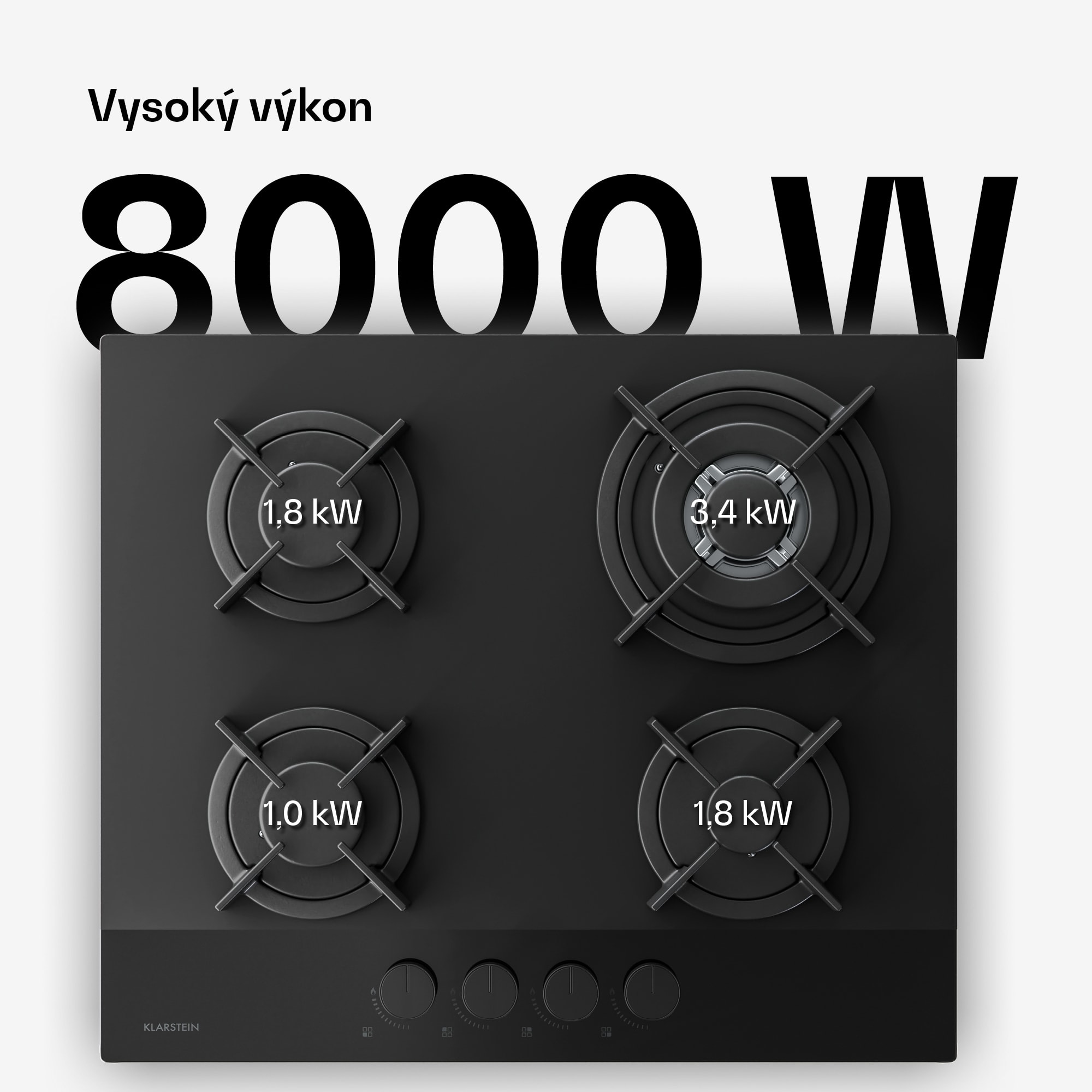 Klarstein Velaire plynová varná doska + Velaire komínový odsávač | Minimalistický & elegantný | 60 cm – Obrázok 3