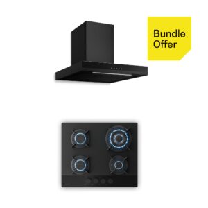 Klarstein Velaire plynová varná doska + Velaire komínový odsávač | Minimalistický & elegantný | 60 cm